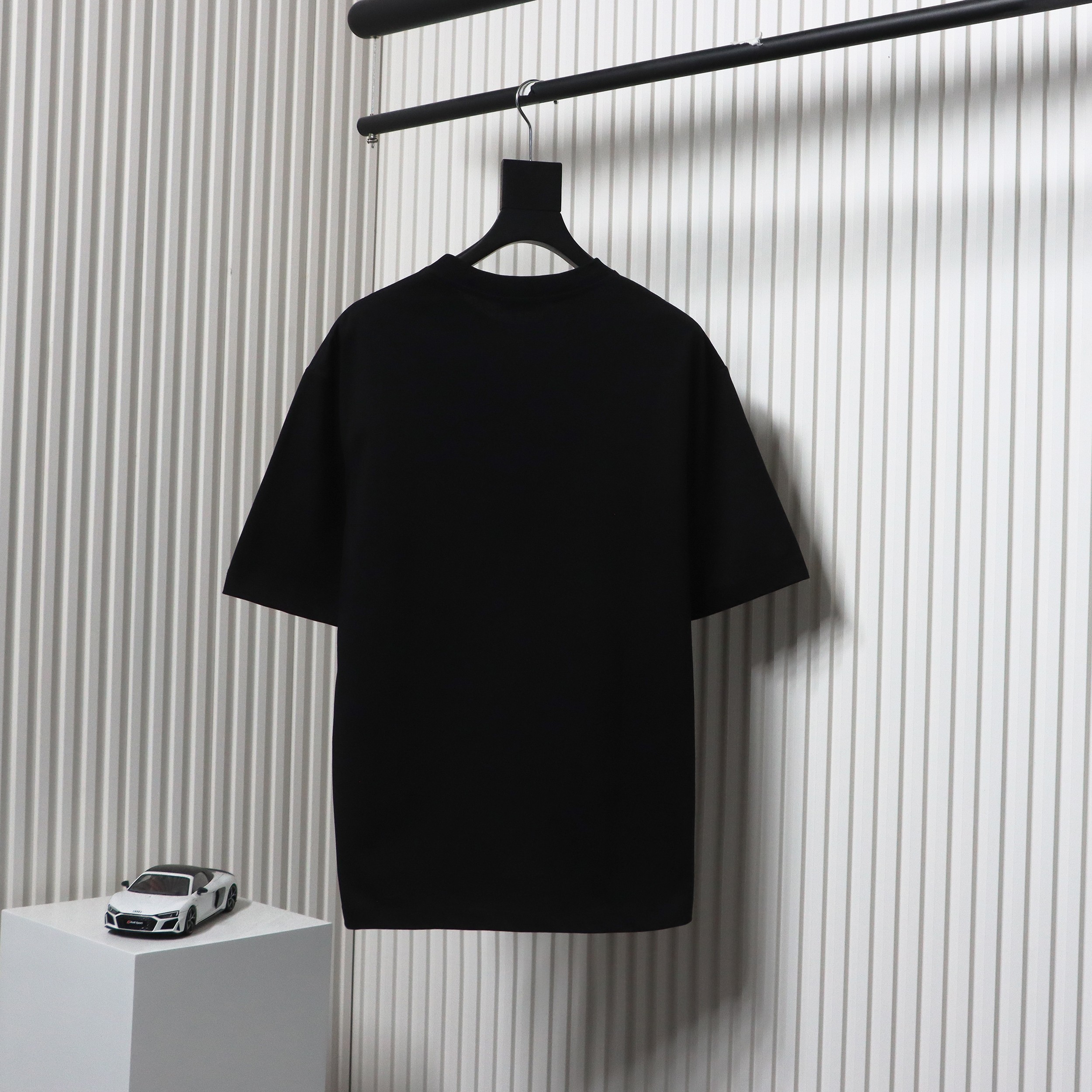 Balenciaga 24ss 3D Glue Graffiti Double B Letter Printed Short Sleeves Black