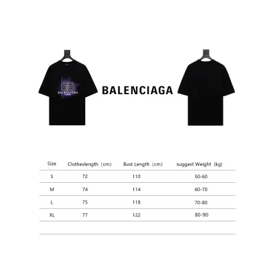 Balenciaga 24ss 3D Glue Graffiti Double B Letter Printed Short Sleeves Black 02