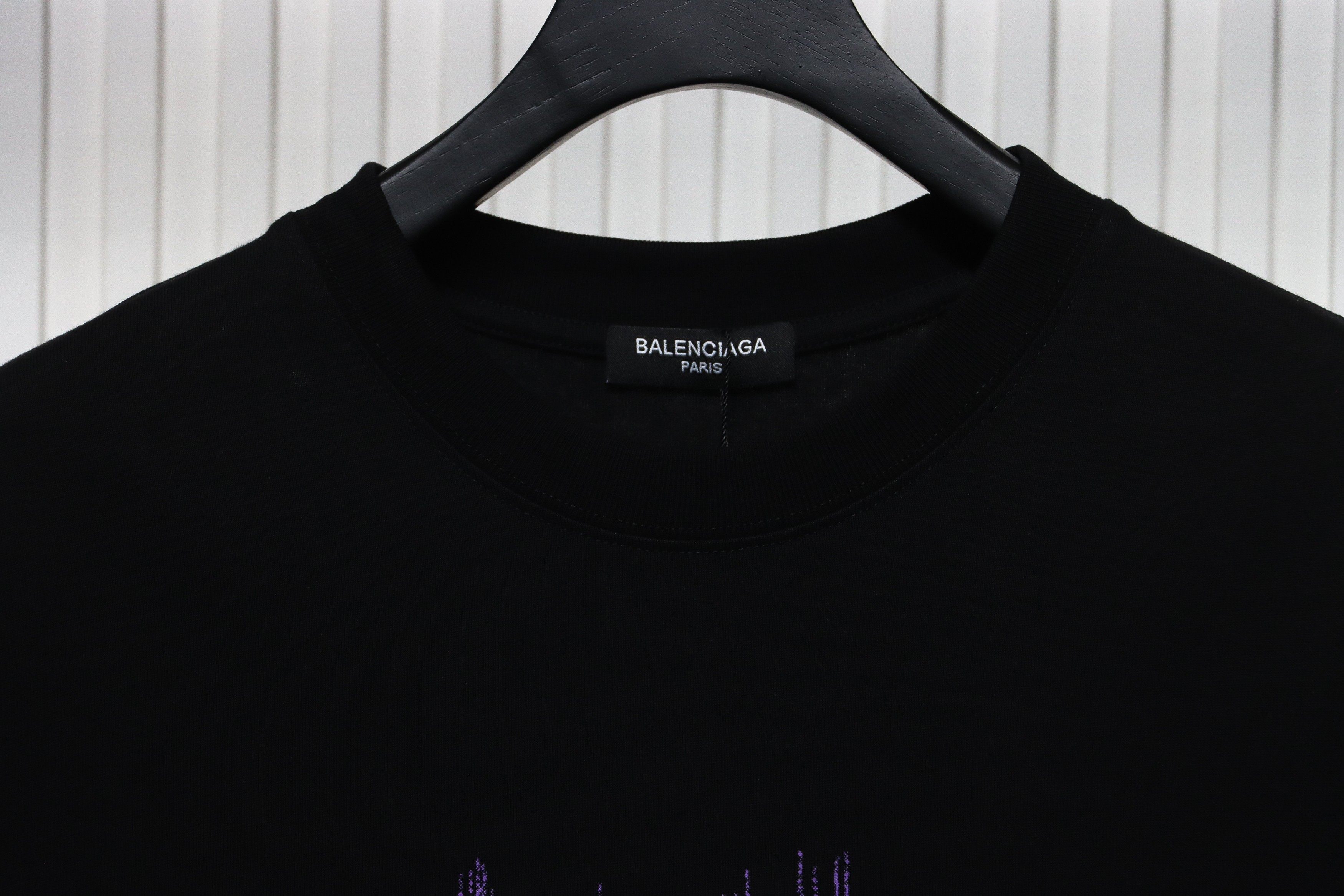Balenciaga 24ss 3D Glue Graffiti Double B Letter Printed Short Sleeves Black