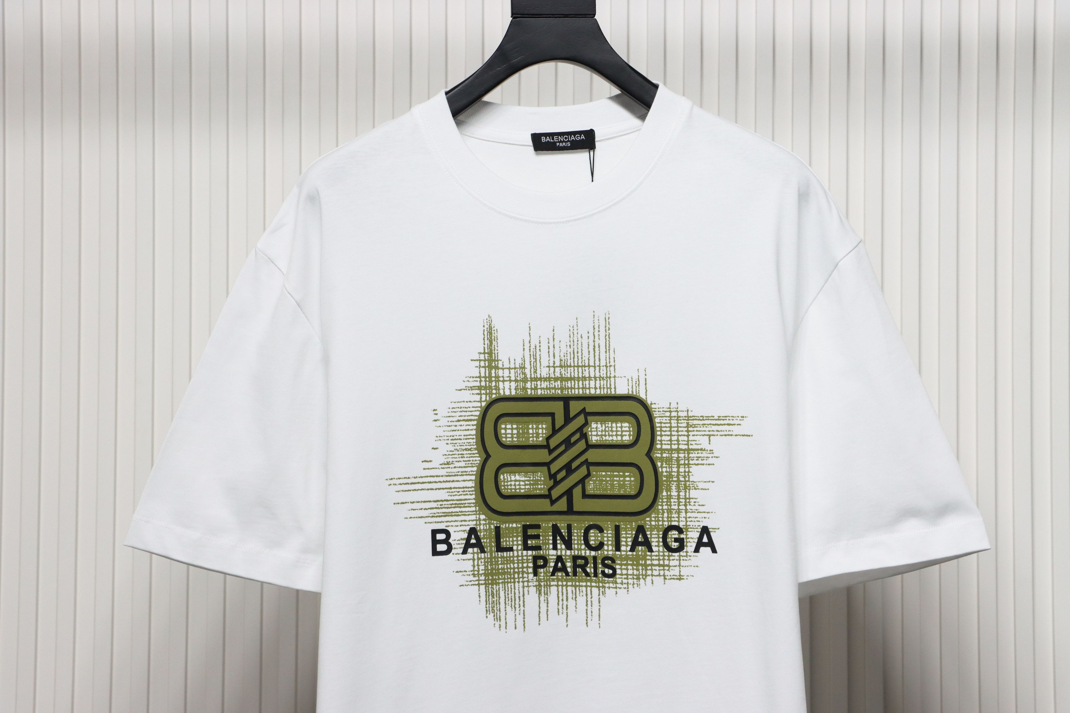 Balenciaga 24ss 3D Glue Graffiti Double B Letter Printed Short Sleeves White