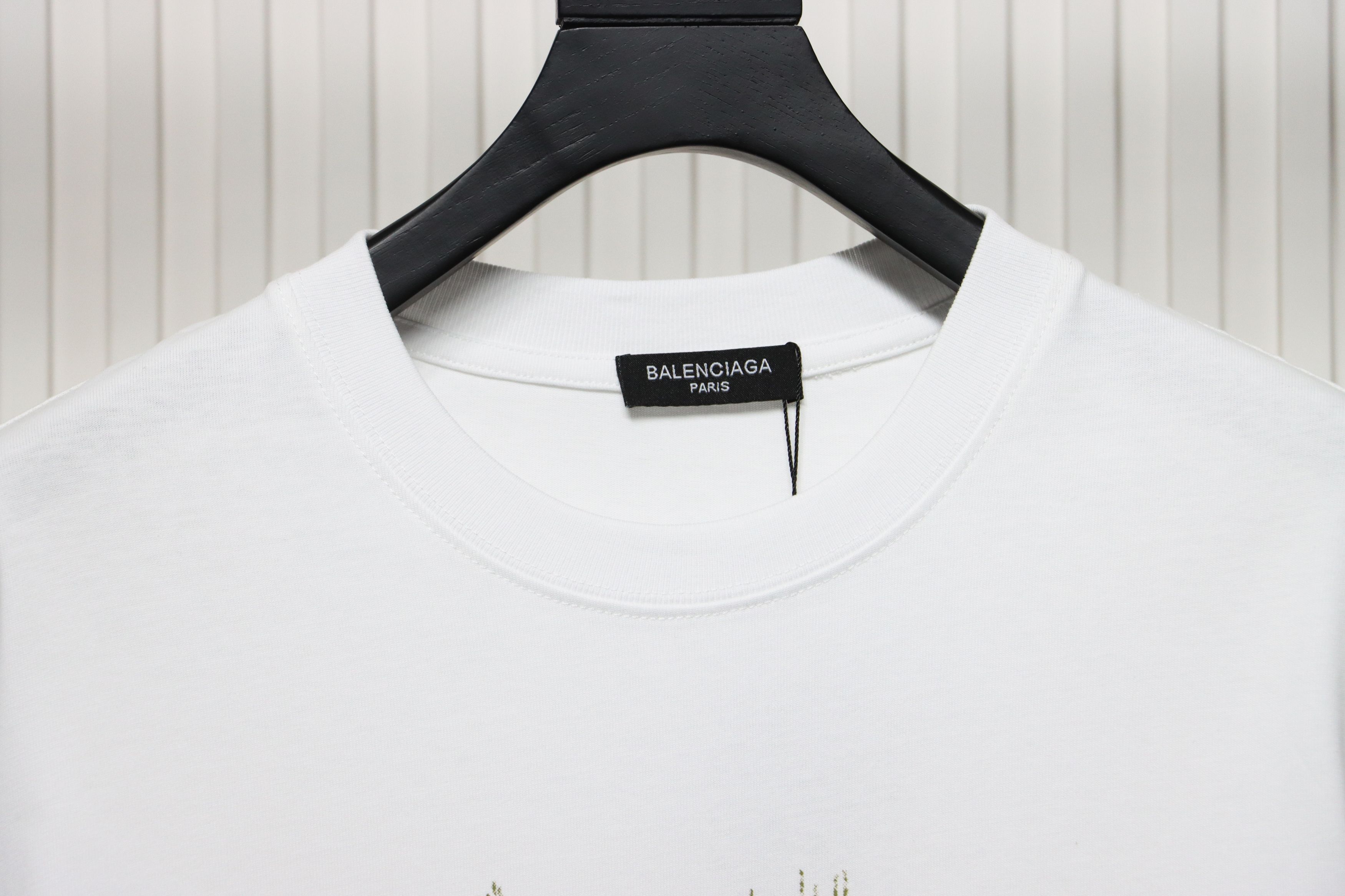 Balenciaga 24ss 3D Glue Graffiti Double B Letter Printed Short Sleeves White