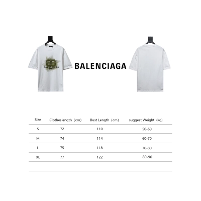 Balenciaga 24ss 3D Glue Graffiti Double B Letter Printed Short Sleeves White 02