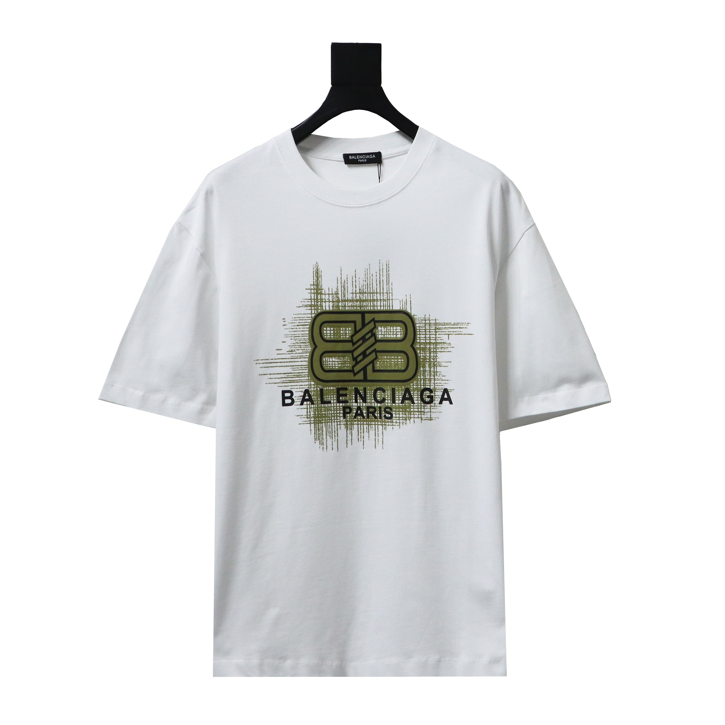 Balenciaga 24ss 3D Glue Graffiti Double B Letter Printed Short Sleeves White