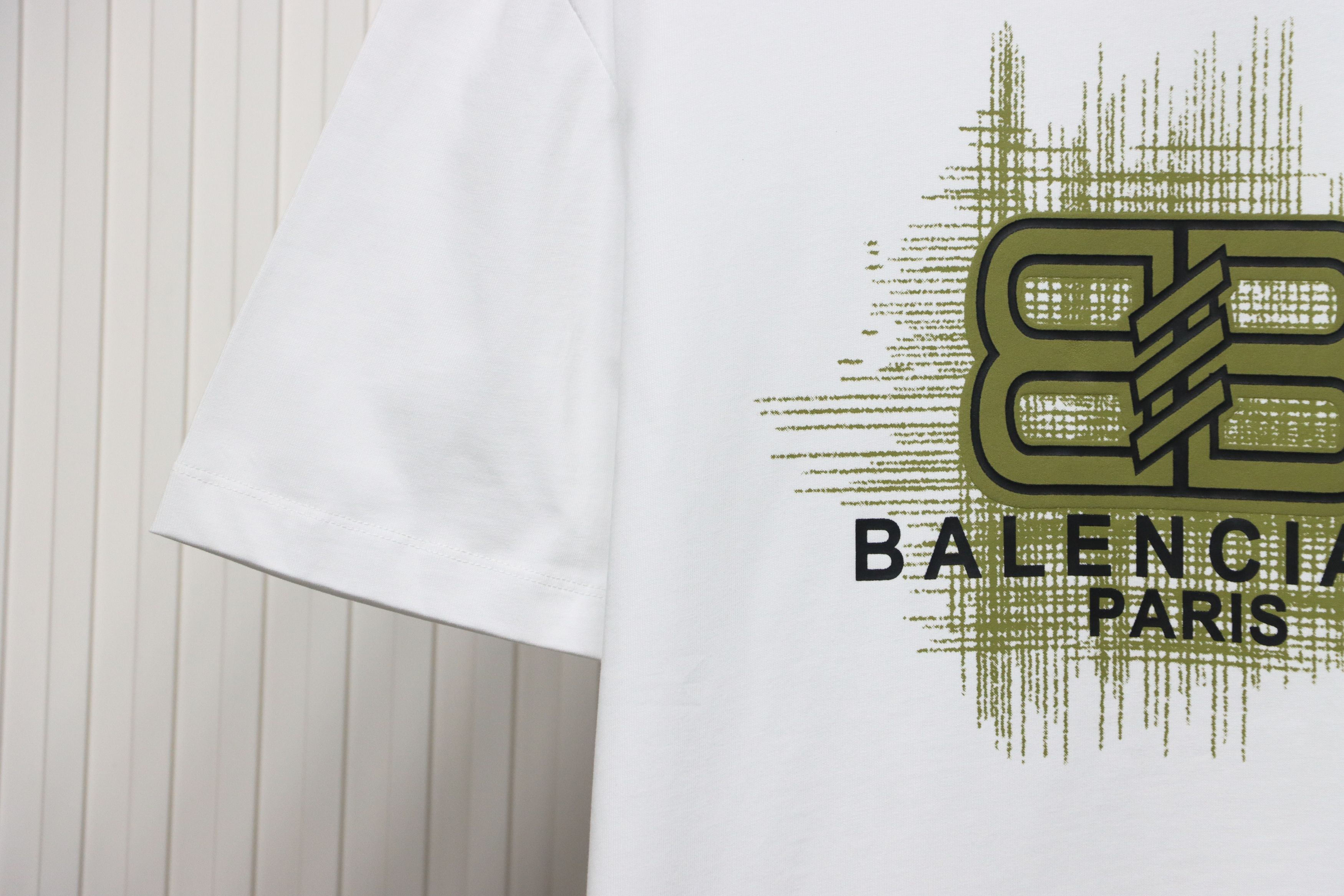 Balenciaga 24ss 3D Glue Graffiti Double B Letter Printed Short Sleeves White