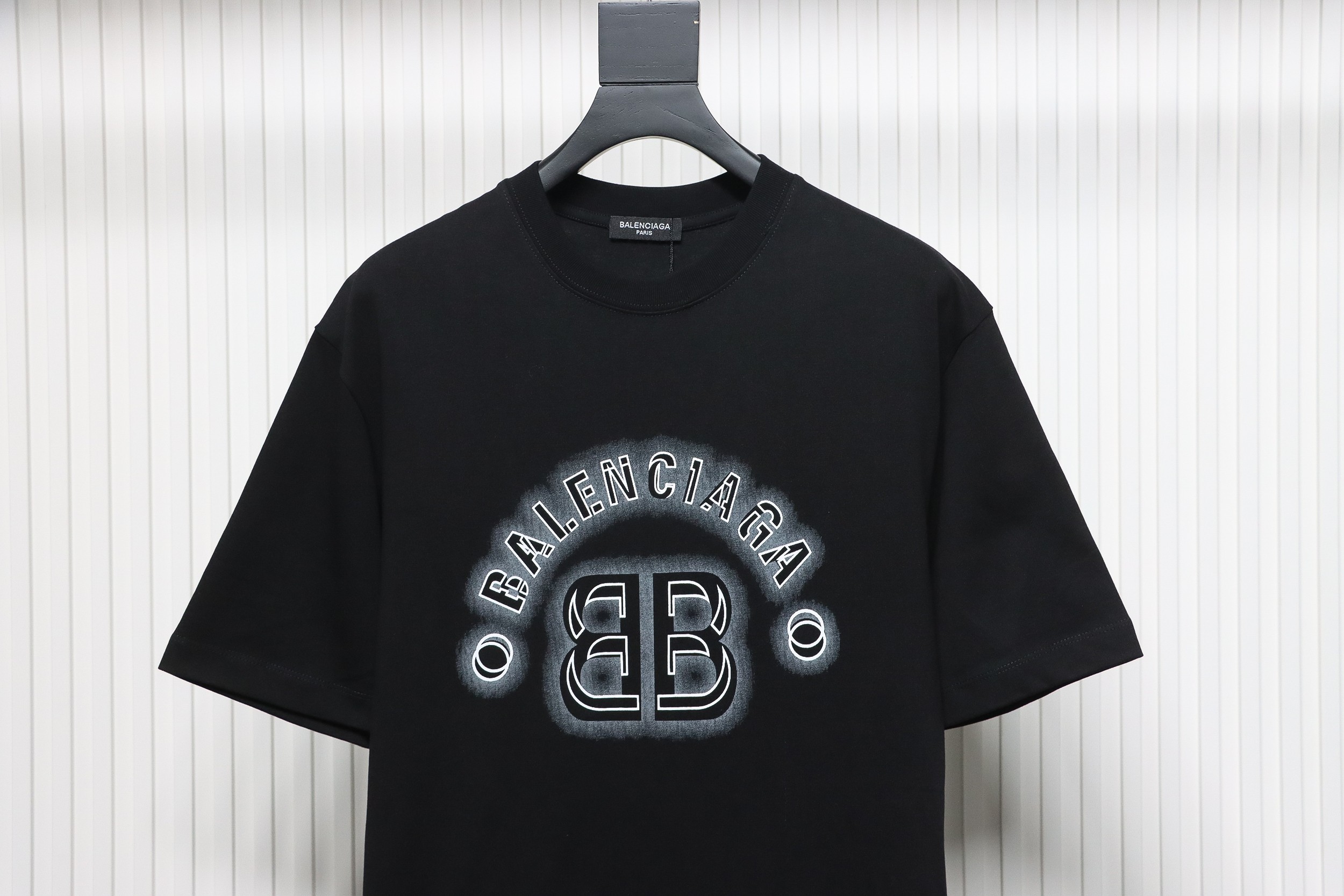 Balenciaga 24ss 3D Letter Print Short Sleeves Black