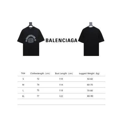 Balenciaga 24ss 3D Letter Print Short Sleeves Black 02