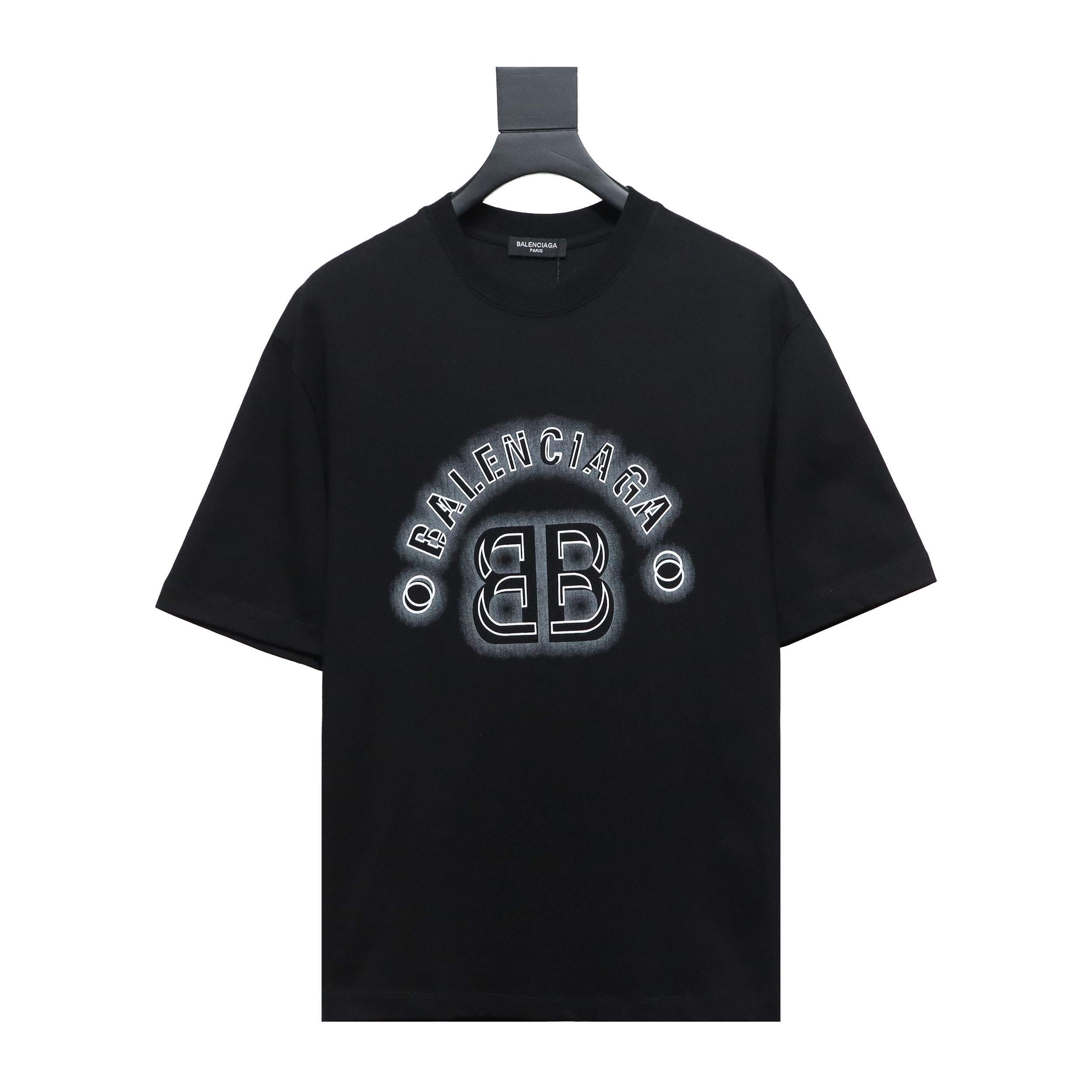 Balenciaga 24ss 3D Letter Print Short Sleeves Black