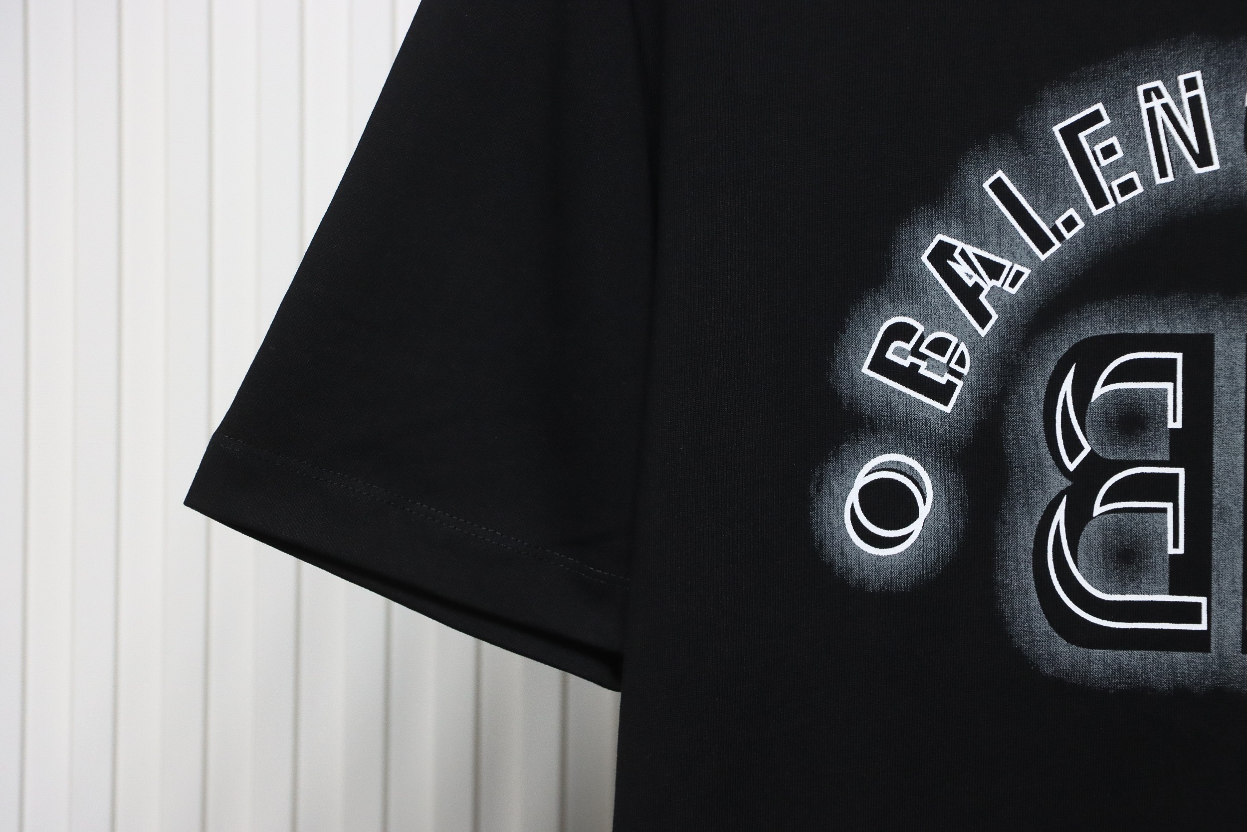 Balenciaga 24ss 3D Letter Print Short Sleeves Black