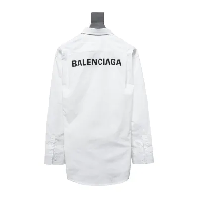 Balenciaga 24ss Back Lettering Print Shirt White 02