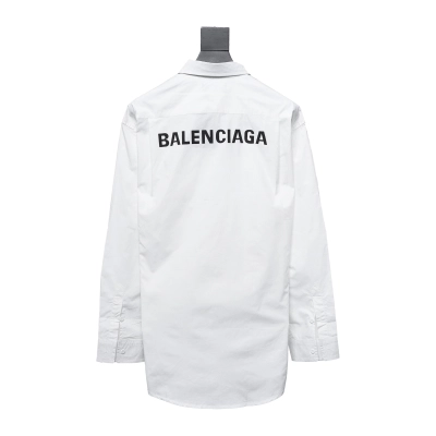 Balenciaga 24ss Back Lettering Print Shirt White 02