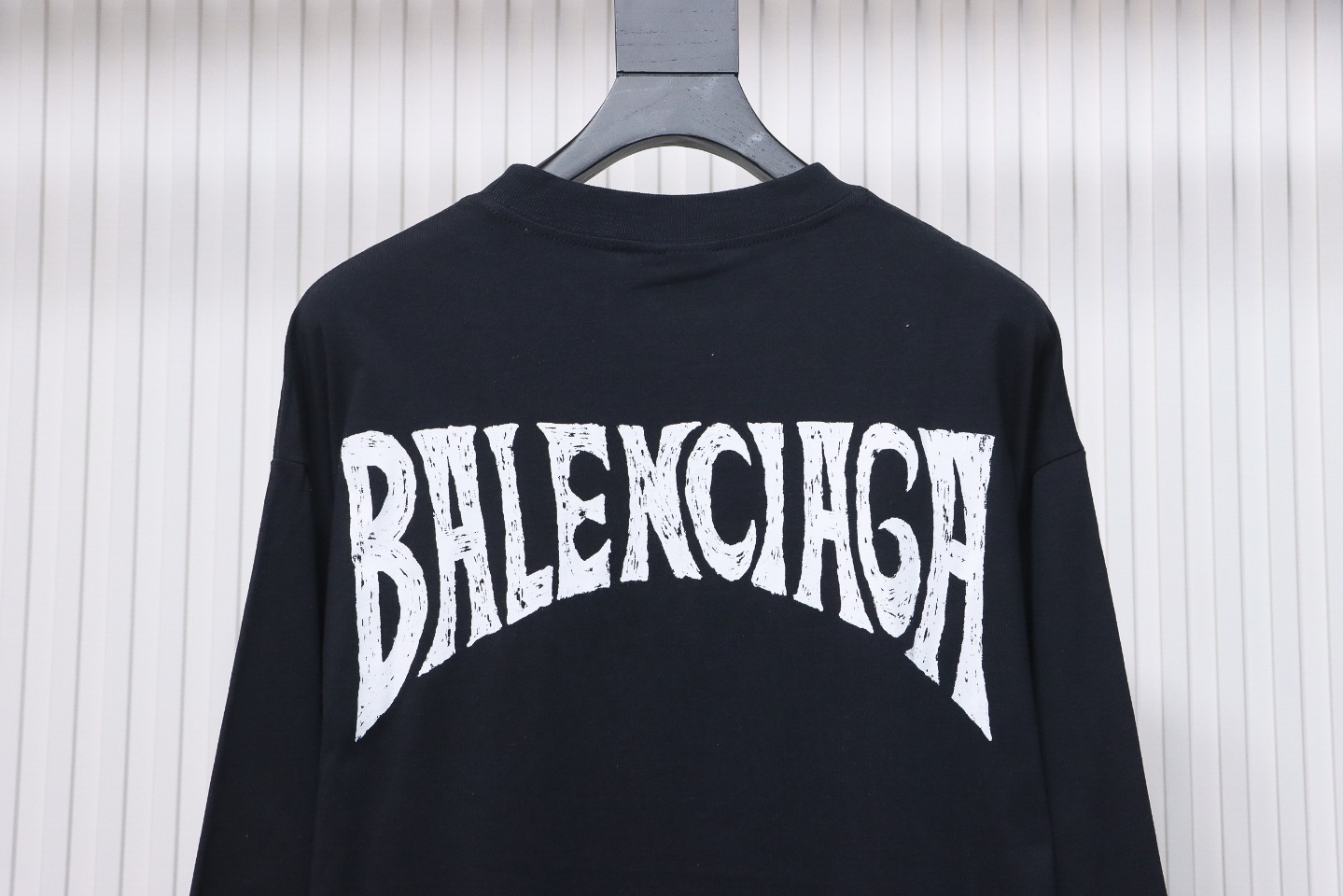 Balenciaga 24SS Beach Painting Night Scene Print Long Sleeve T-shirt Black