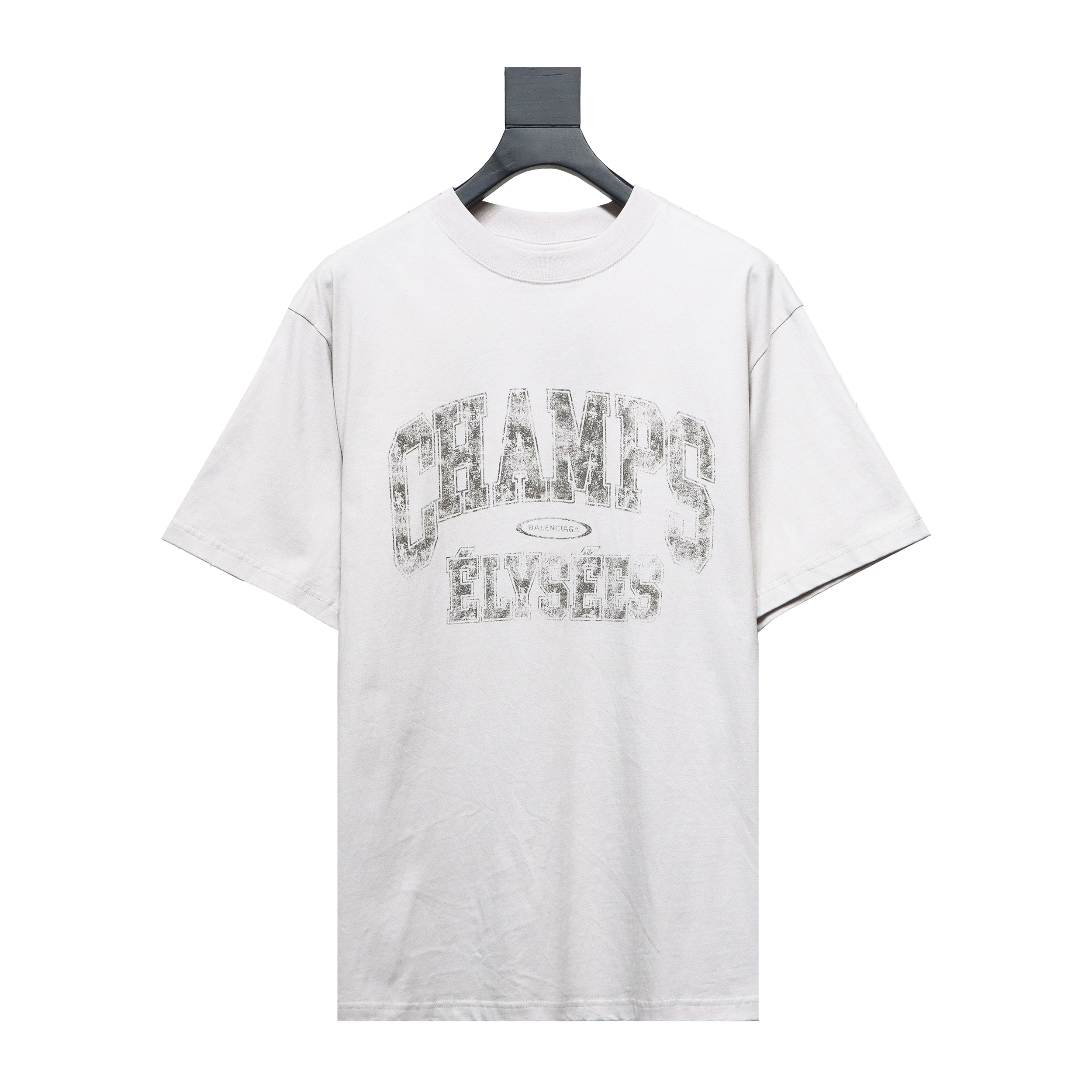 Balenciaga 24ss Blurred Letters Distressed Print Washed Short Sleeves