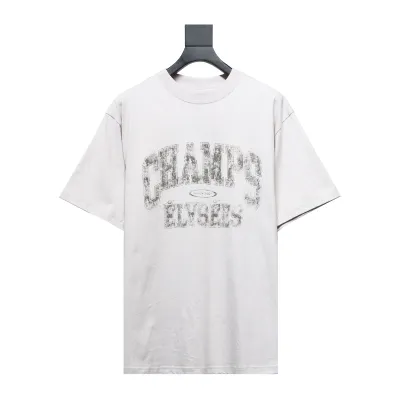 Balenciaga 24ss Blurred Letters Distressed Print Washed Short Sleeves 01