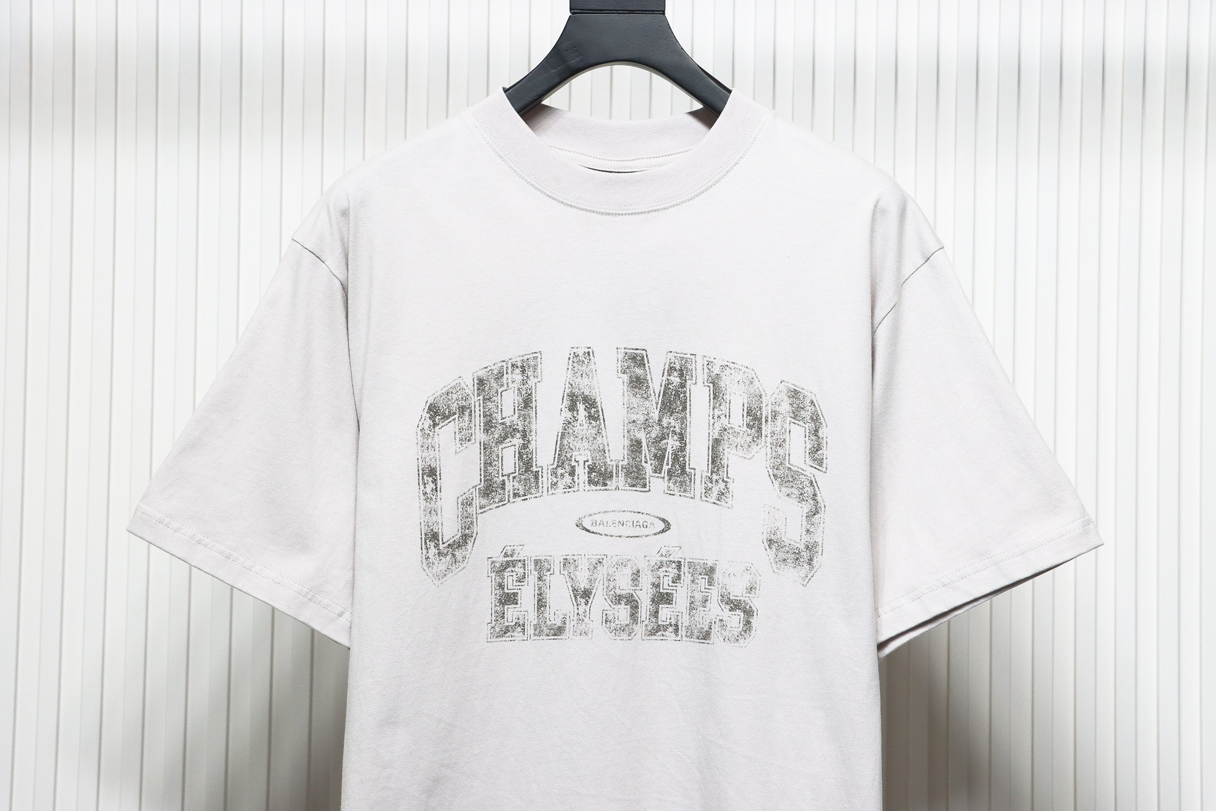 Balenciaga 24ss Blurred Letters Distressed Print Washed Short Sleeves