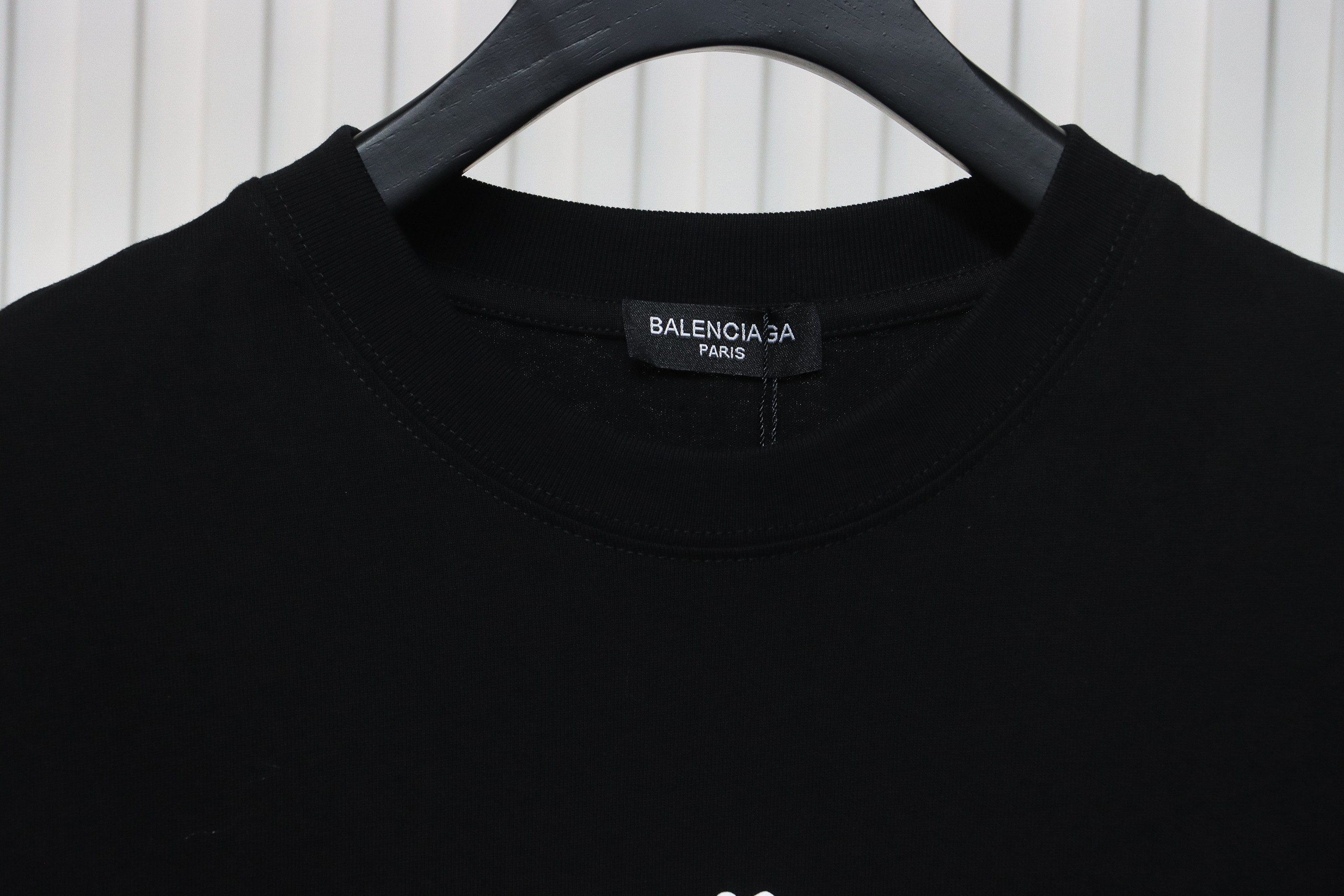 Balenciaga 24ss Colorful Letter Logo Foam Print Short Sleeves Black