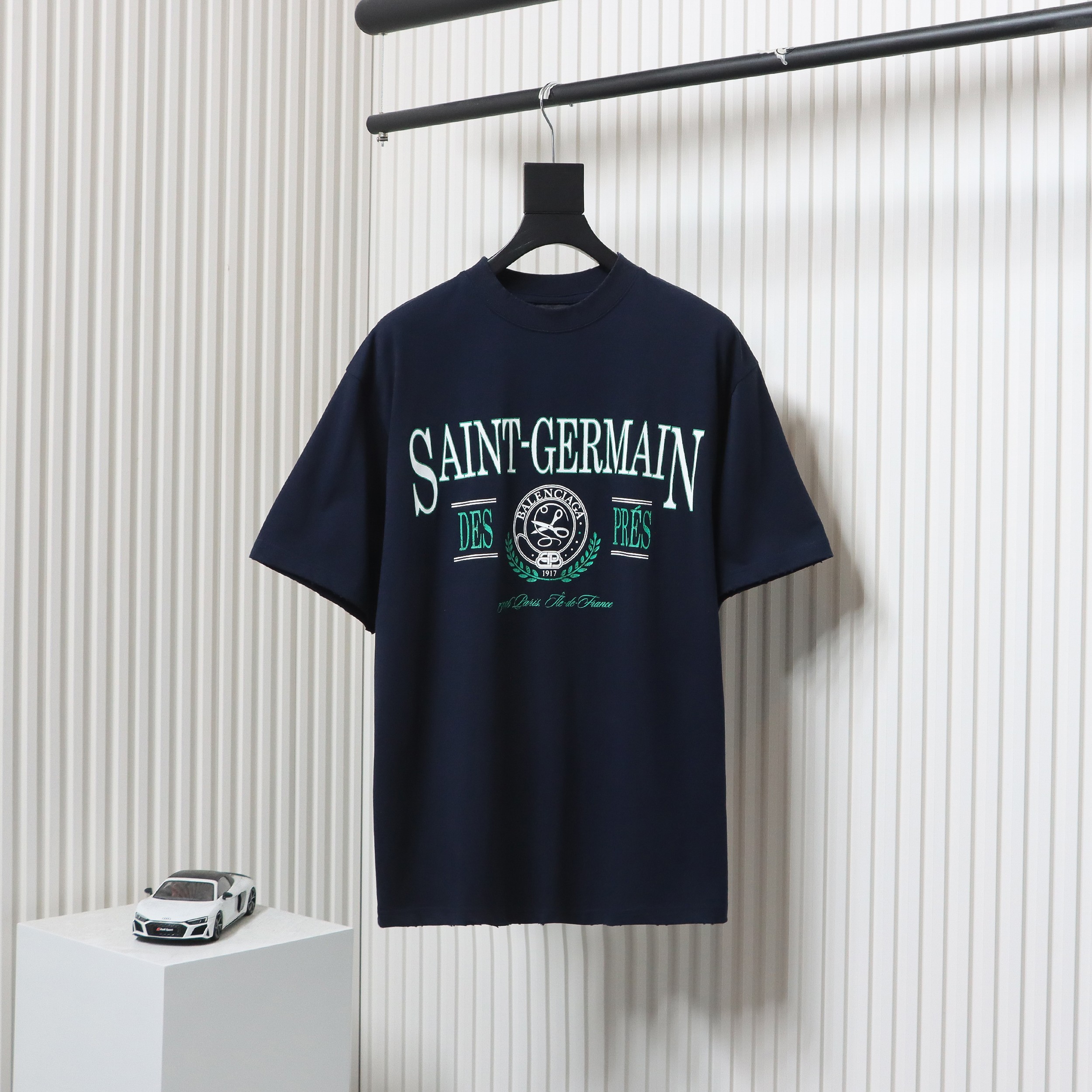 Balenciaga 24ss Cracked Letter Print Short Sleeves