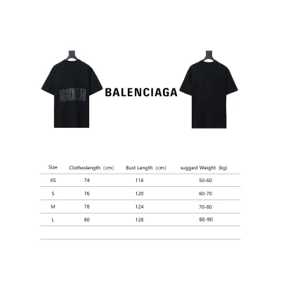 Balenciaga 24ss Cracked Reverse Letter Print Short Sleeves 02