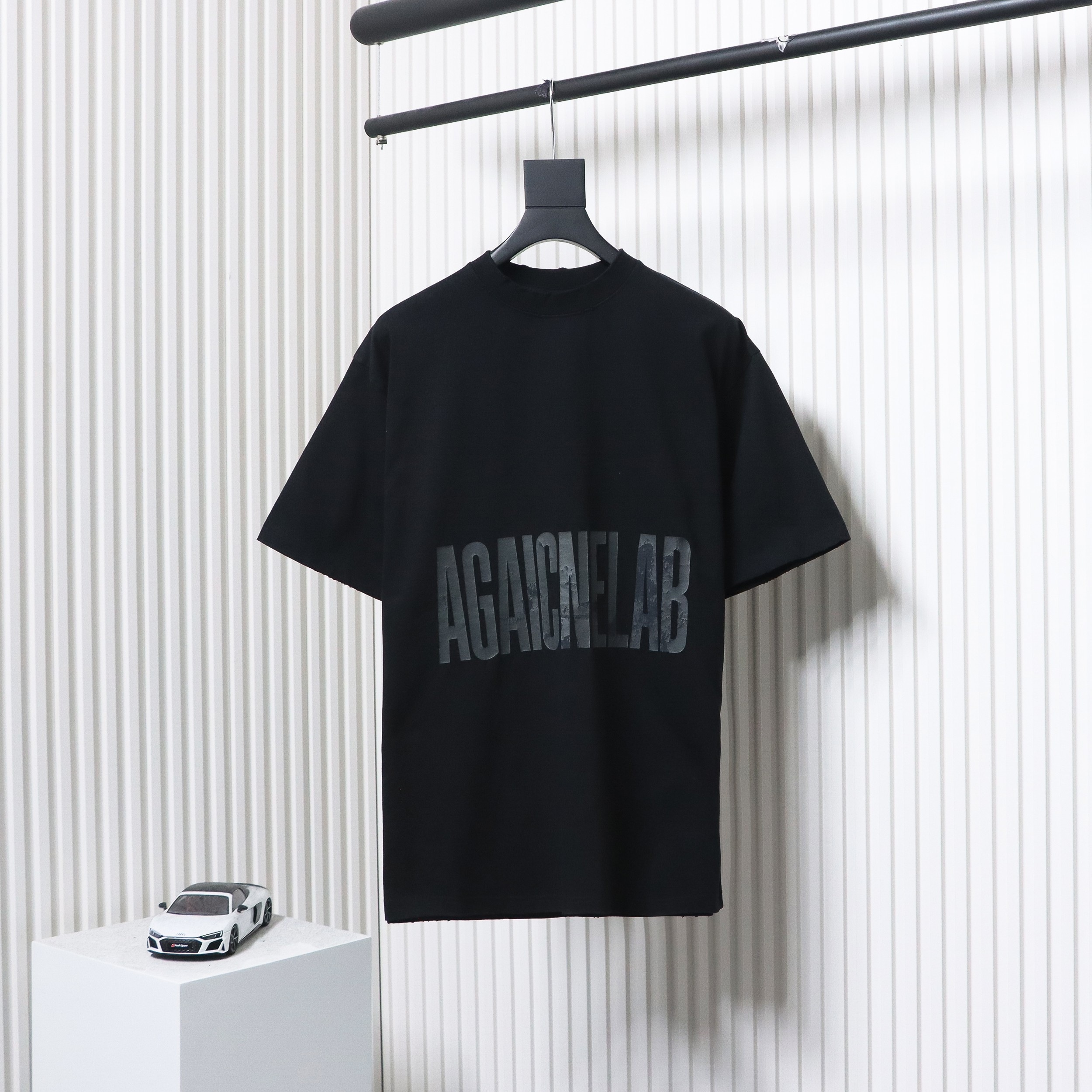 Balenciaga 24ss Cracked Reverse Letter Print Short Sleeves