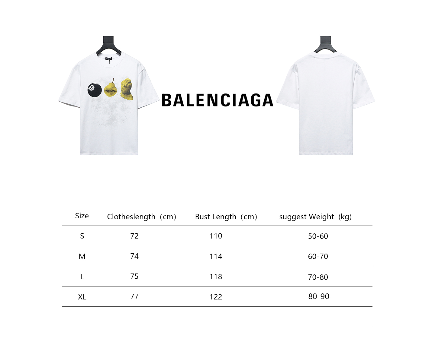 Balenciaga 24ss Custard Apple Fruit Print Short Sleeve