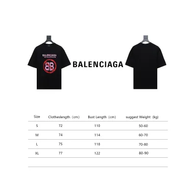 Balenciaga 24ss Double B No Passing Printed Short Sleeves Black 02