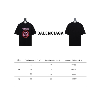 Balenciaga 24ss Double B No Passing Printed Short Sleeves Black 02