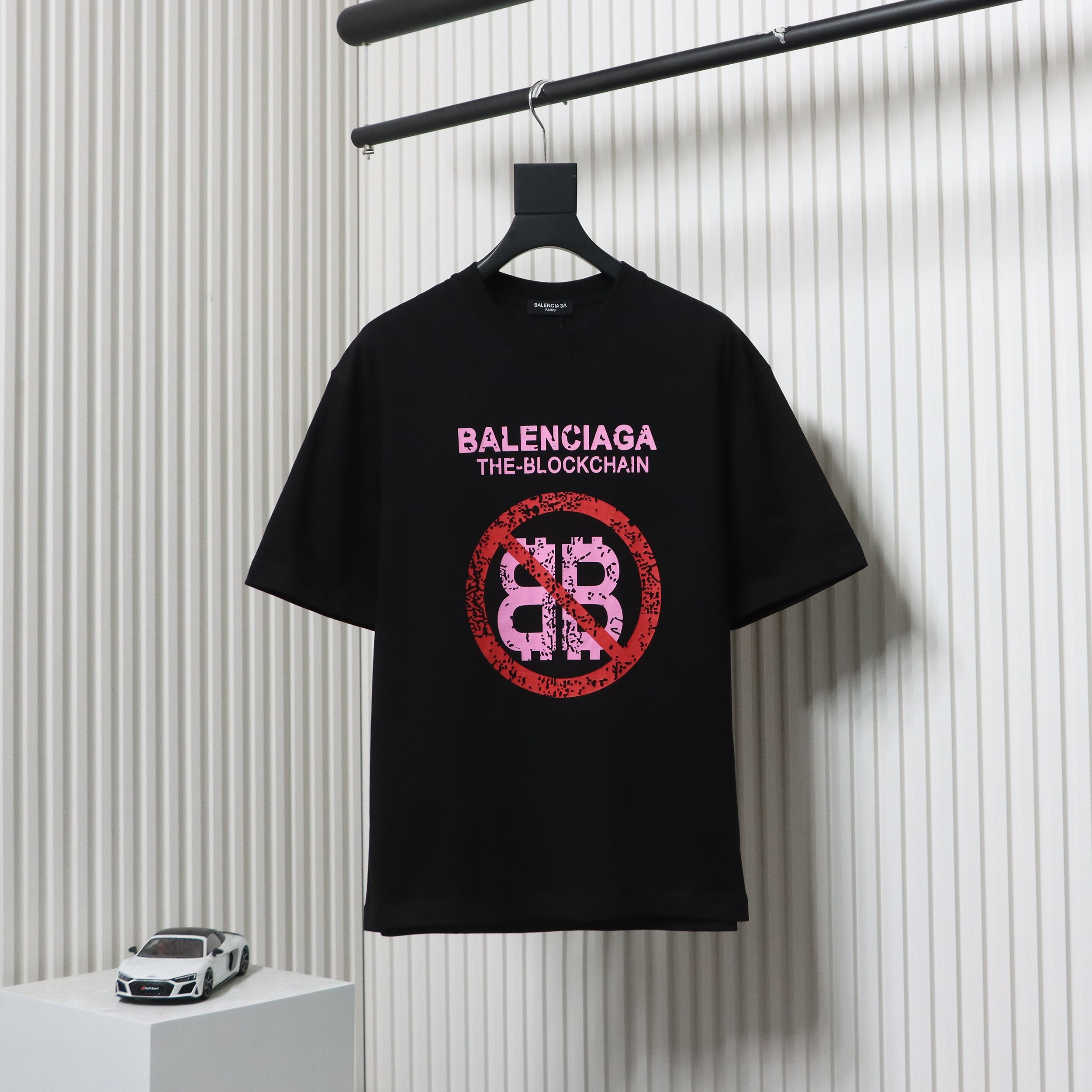 Balenciaga 24ss Double B No Passing Printed Short Sleeves Black