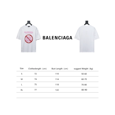 Balenciaga 24ss Double B No Passing Printed Short Sleeves White 02