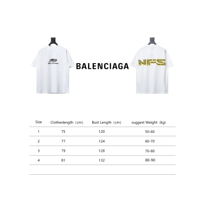 Balenciaga 24ss Gathering Print Back Tape Printed Short Sleeves 02