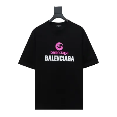 Balenciaga 24ss Letter Logo Print Short Sleeves Black 01