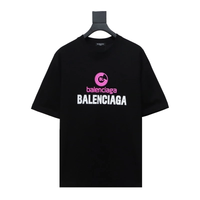Balenciaga 24ss Letter Logo Print Short Sleeves Black 01