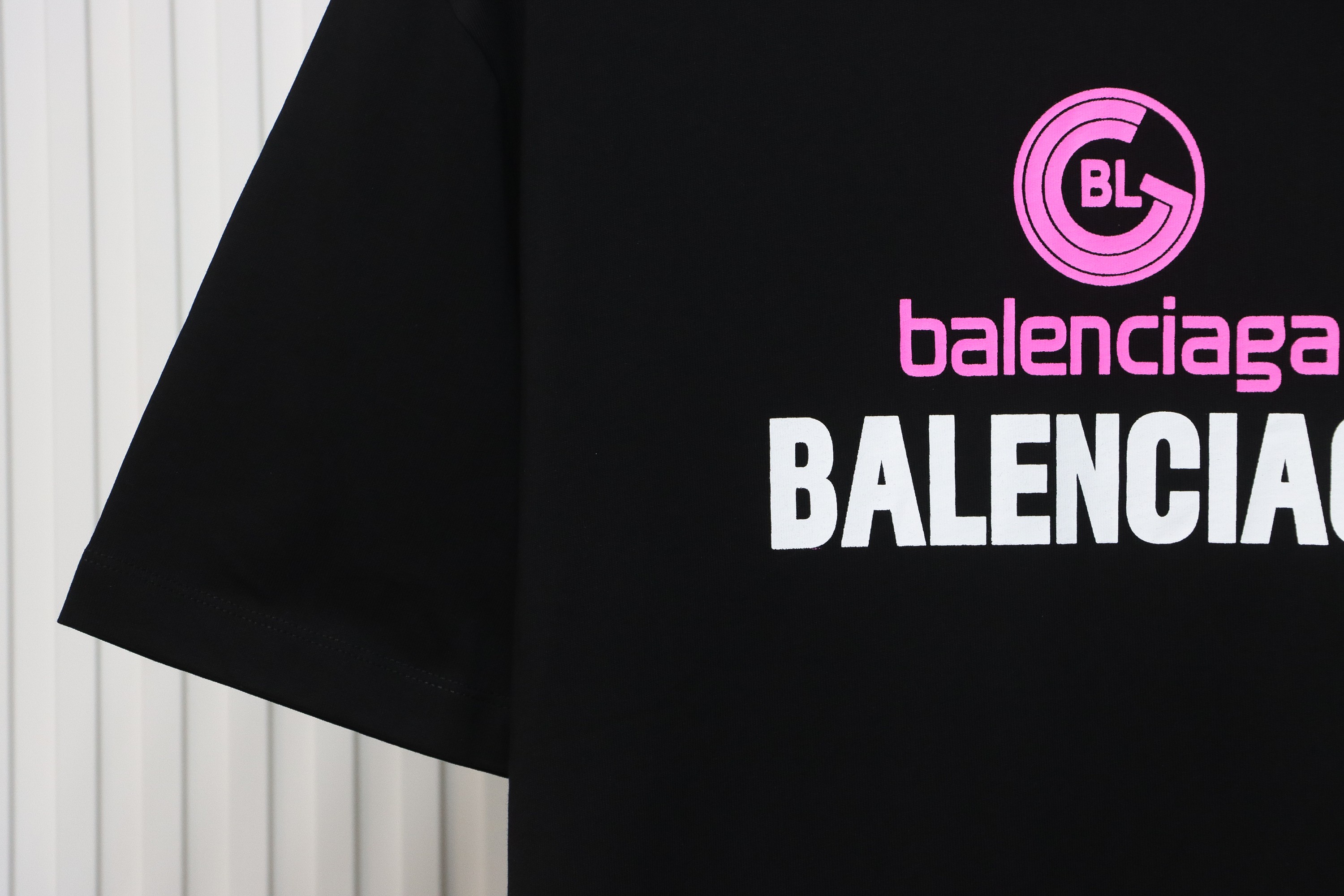 Balenciaga 24ss Letter Logo Print Short Sleeves Black