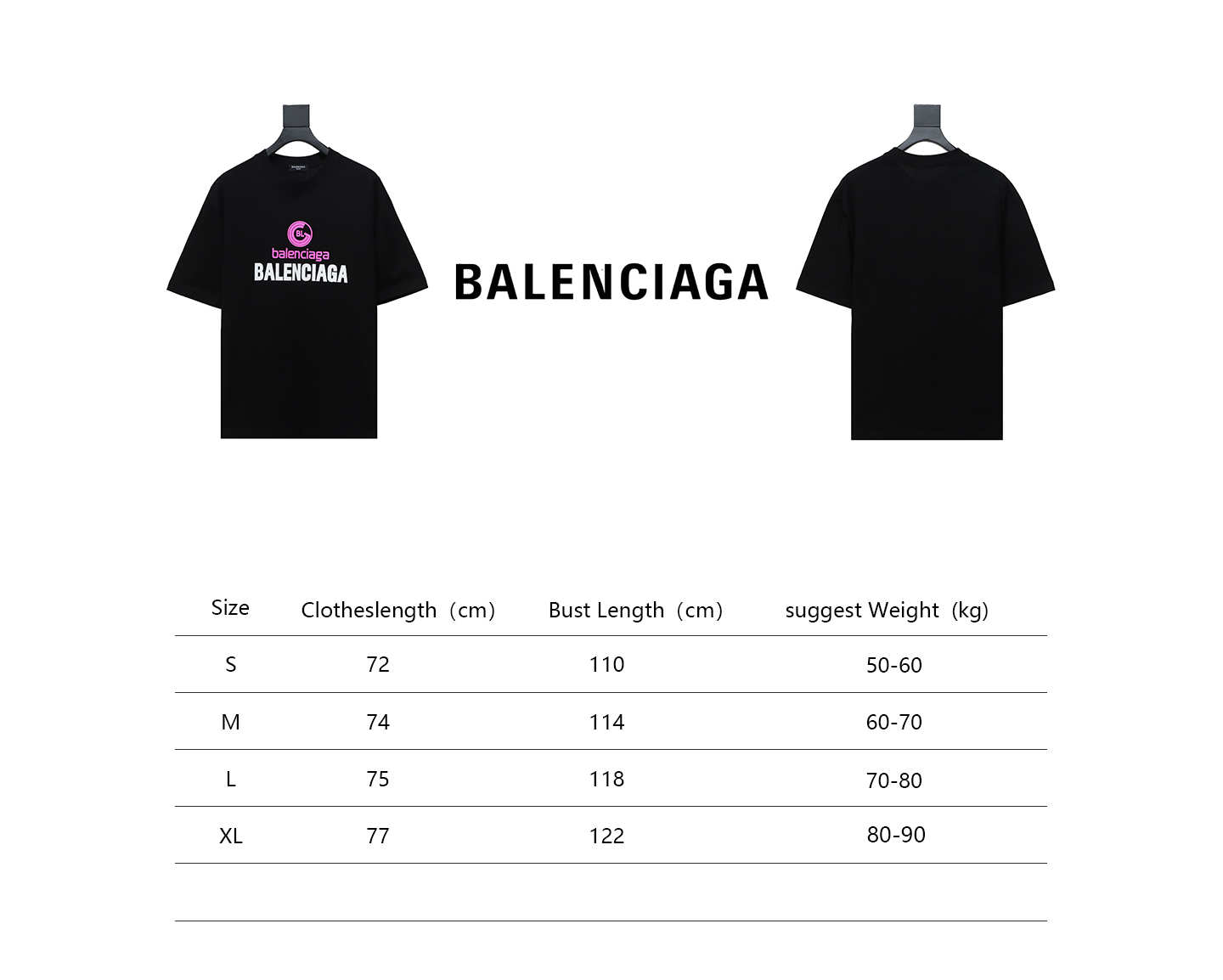 Balenciaga 24ss Letter Logo Print Short Sleeves Black