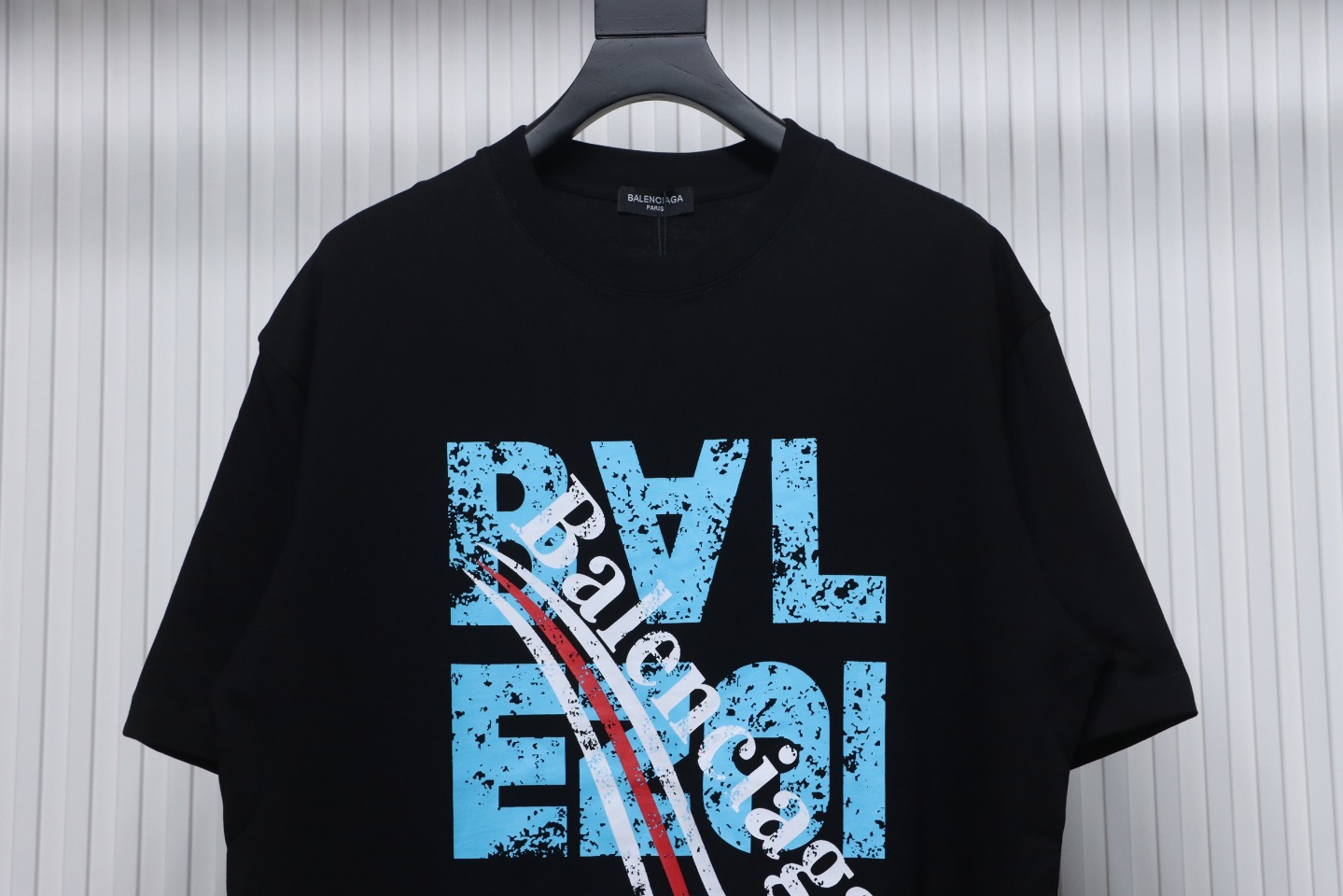 Balenciaga 24ss Mottled Distressed Letter Logo Short Sleeve