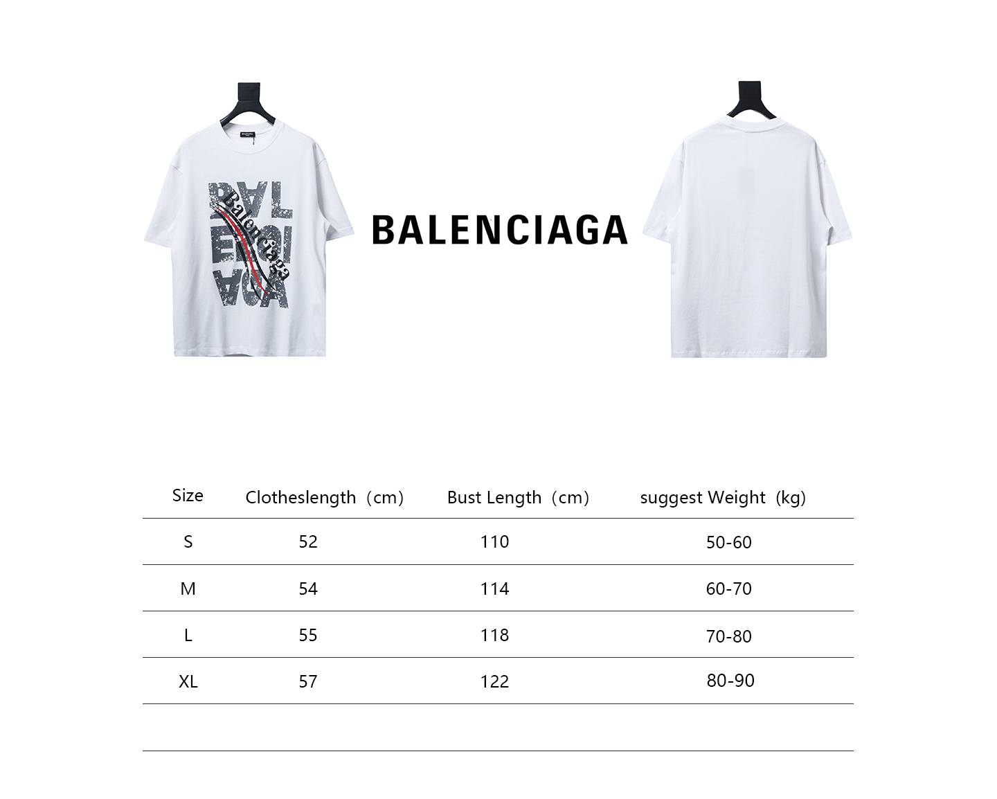 Balenciaga 24ss Mottled Distressed Letter Logo Short Sleeves White