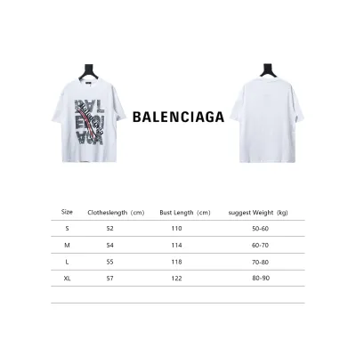 Balenciaga 24ss Mottled Distressed Letter Logo Short Sleeves White 02