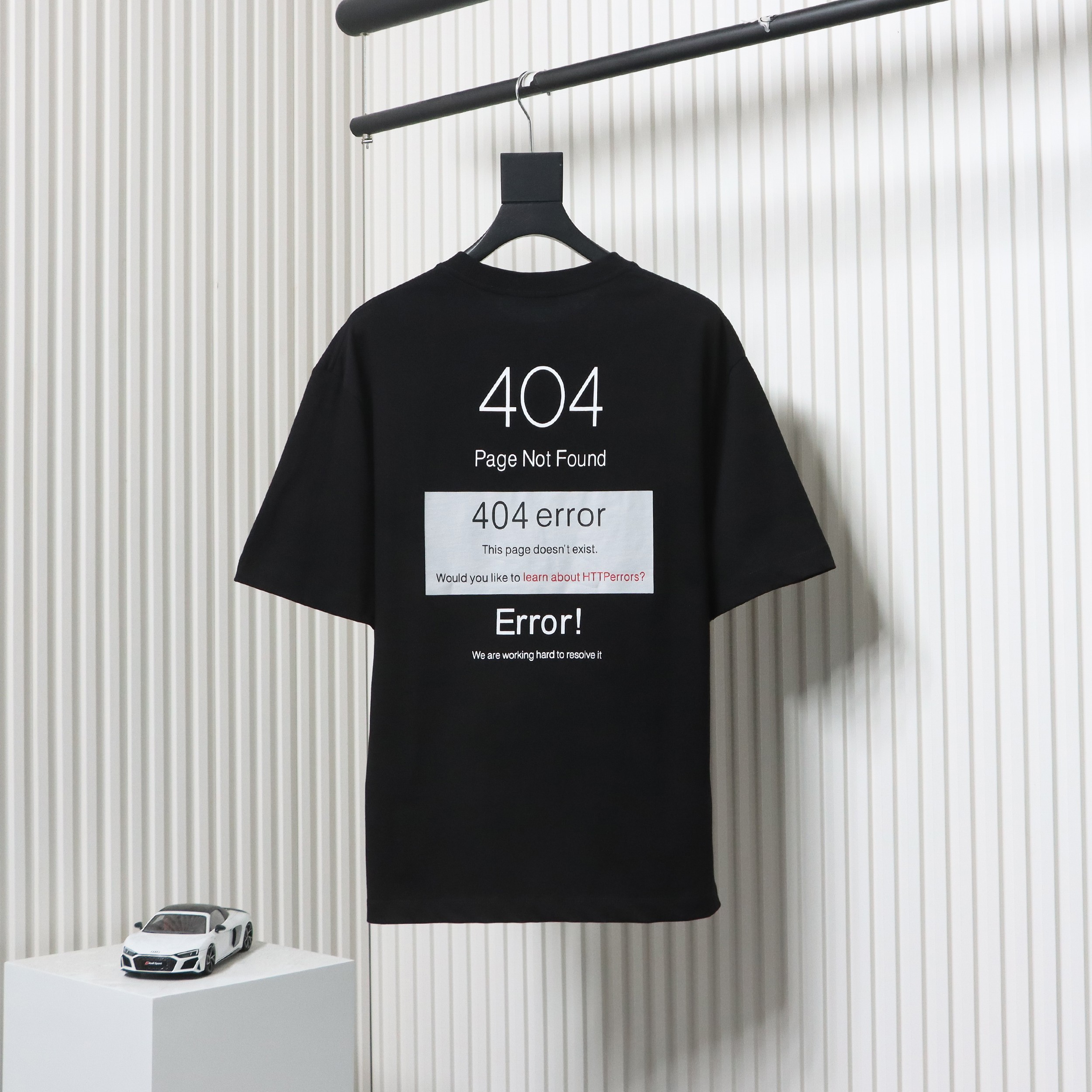 Balenciaga 24ss Network Loading 404 Printed Short Sleeves Black