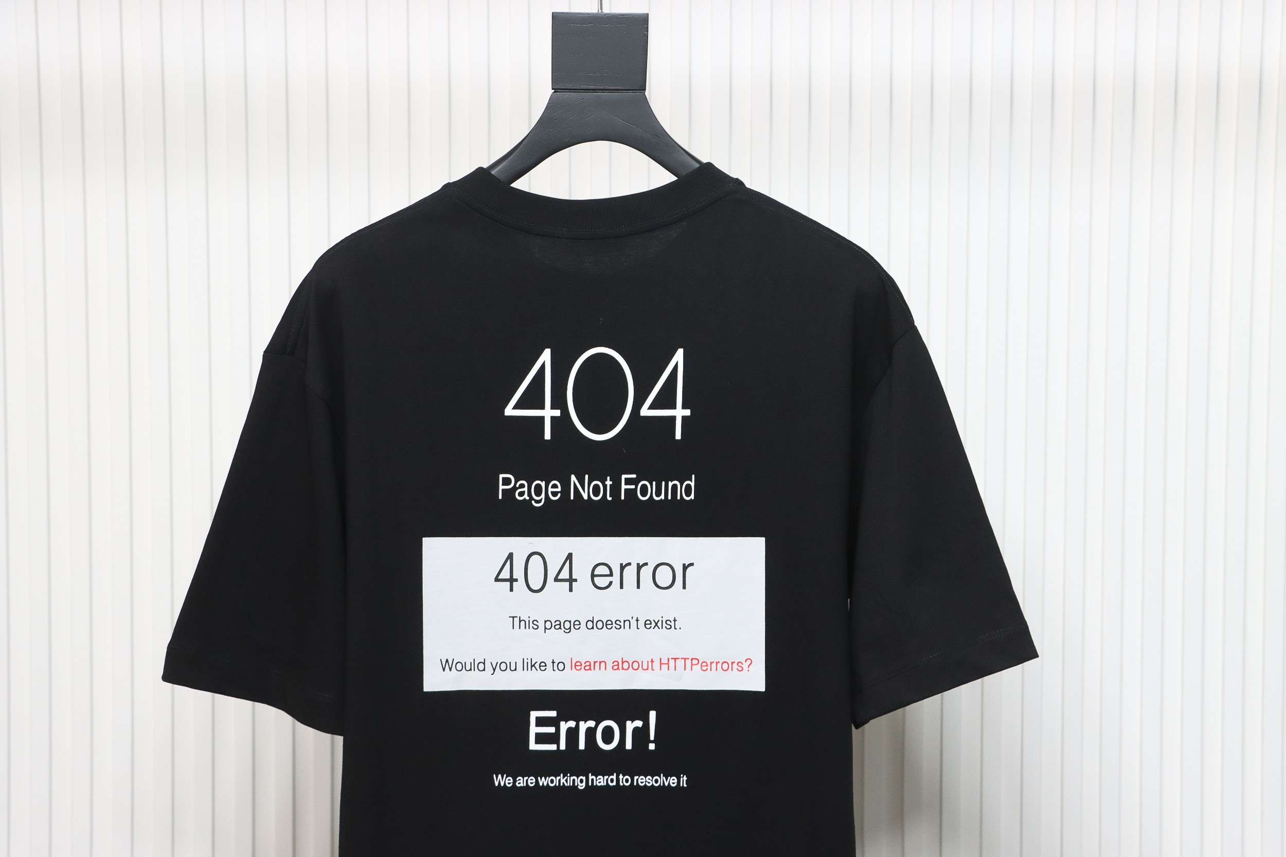 Balenciaga 24ss Network Loading 404 Printed Short Sleeves Black