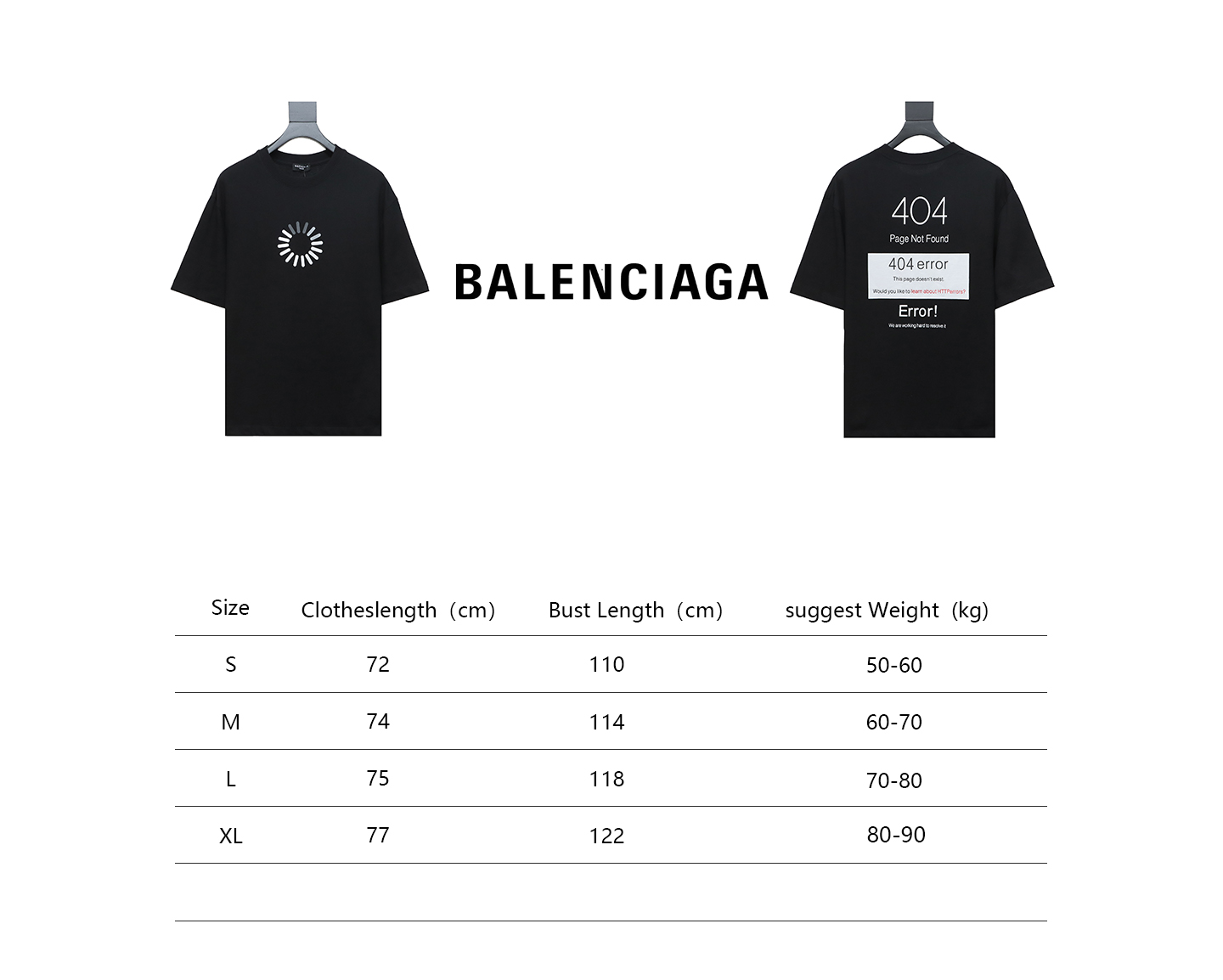 Balenciaga 24ss Network Loading 404 Printed Short Sleeves Black