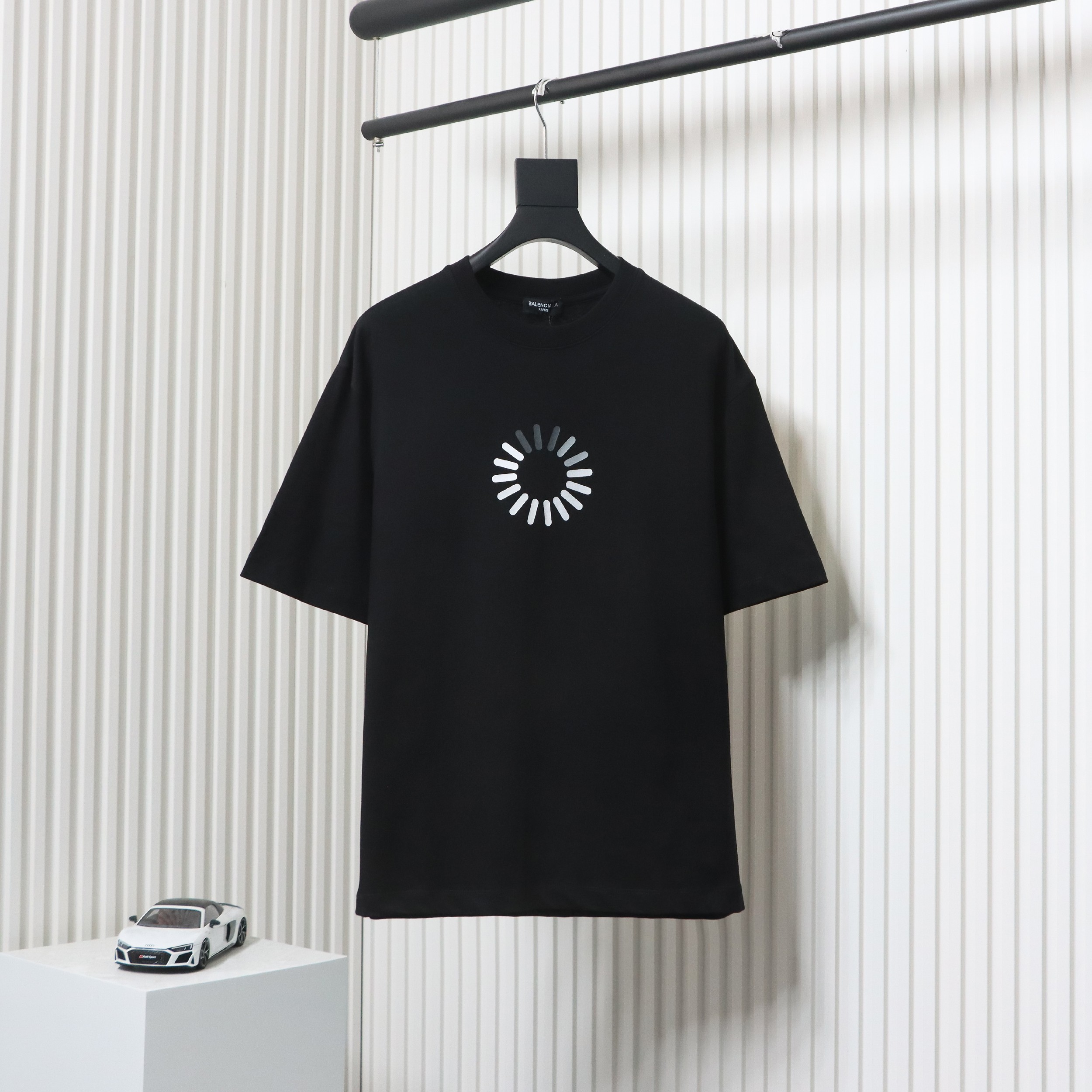 Balenciaga 24ss Network Loading 404 Printed Short Sleeves Black