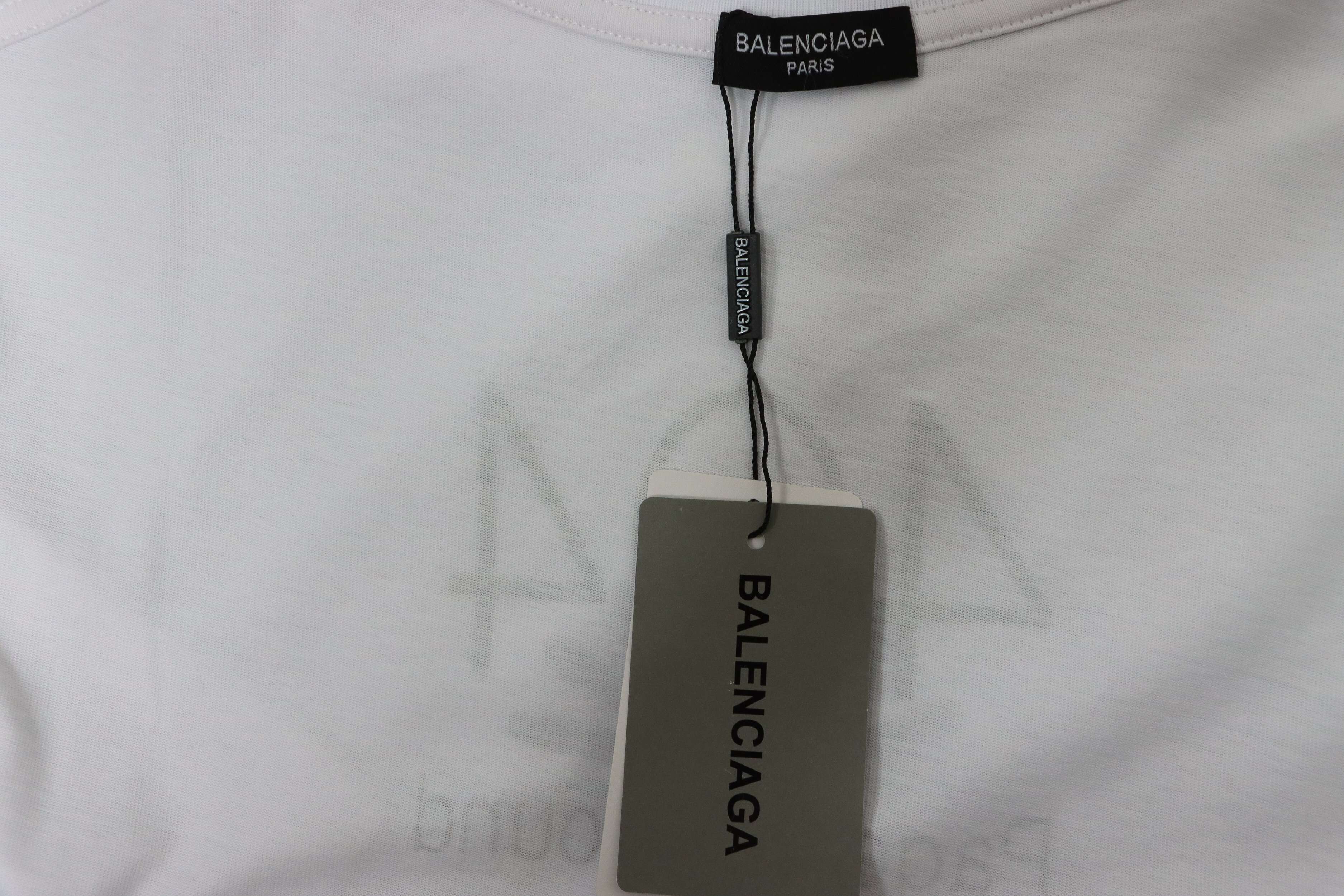 Balenciaga 24ss Network Loading 404 Printed Short Sleeves White
