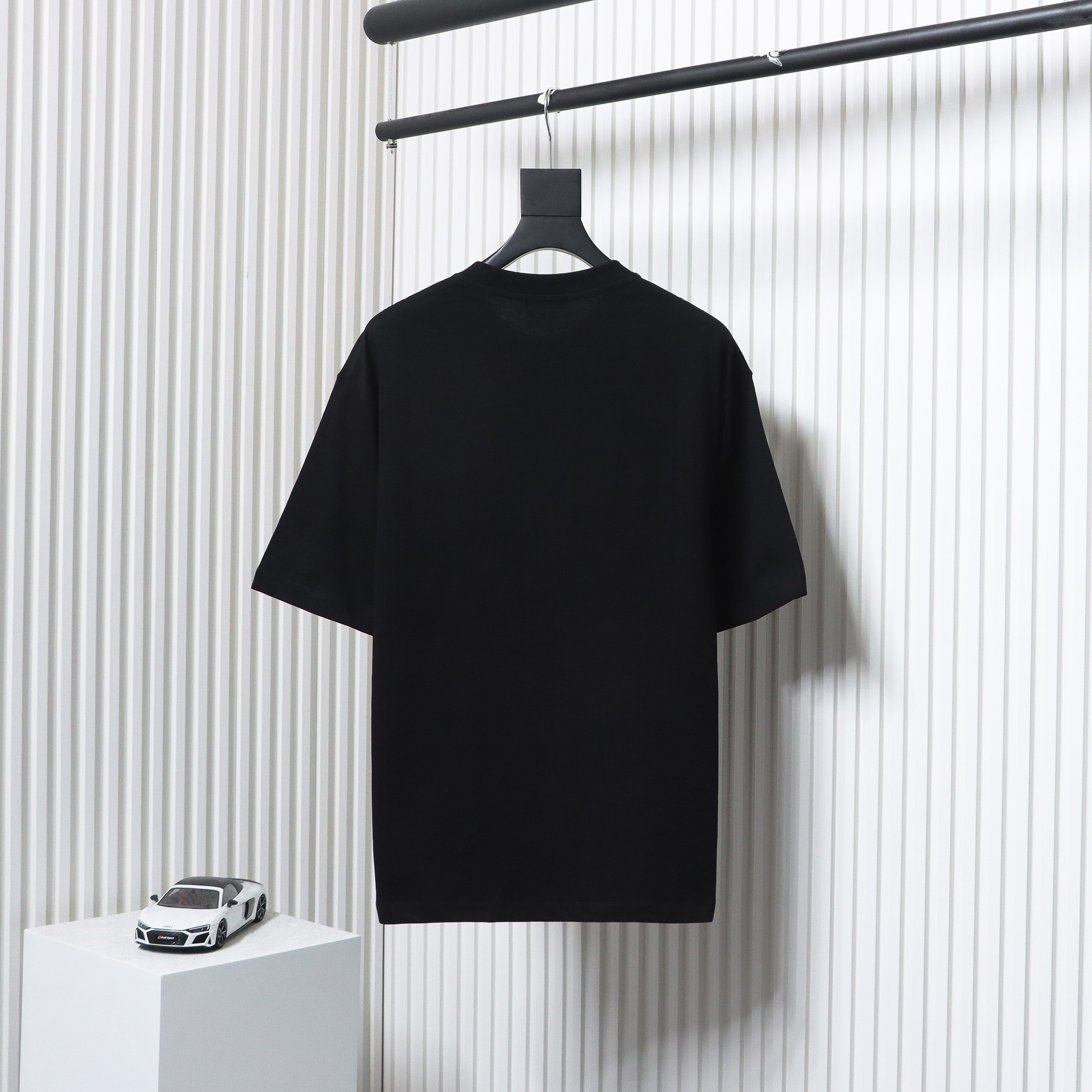 Balenciaga 24ss Pink Letter Print Short Sleeves Black