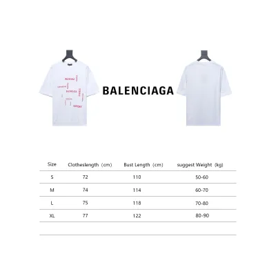 Balenciaga 24ss Pink Letter Print Short Sleeves White 02