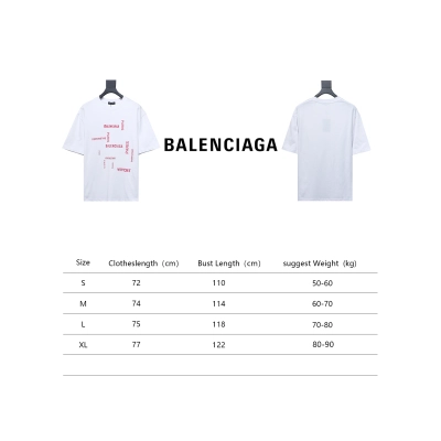Balenciaga 24ss Pink Letter Print Short Sleeves White 02