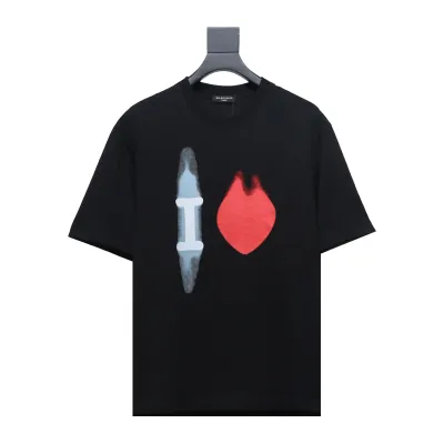 Balenciaga 24ss Valentine's Day Series Heart Print Short Sleeves 01