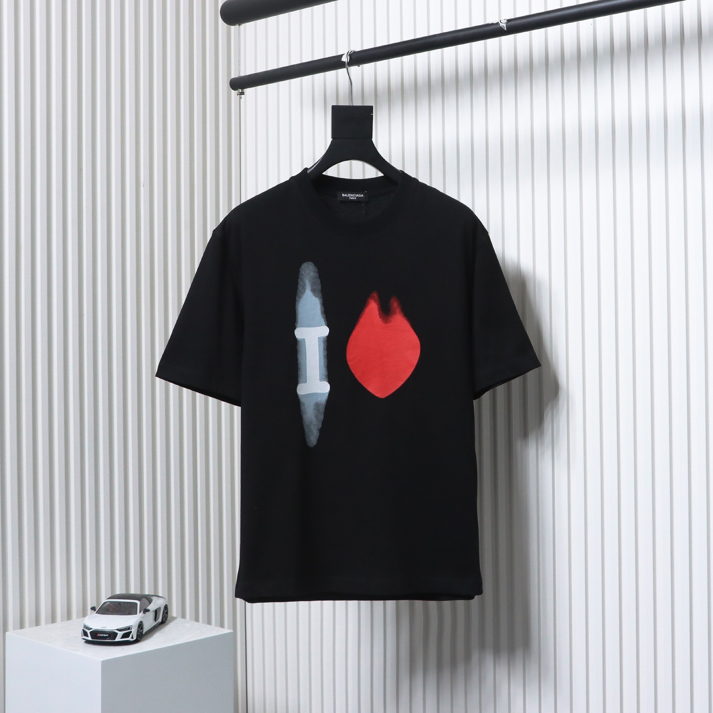 Balenciaga 24ss Valentine's Day Series Heart Print Short Sleeves