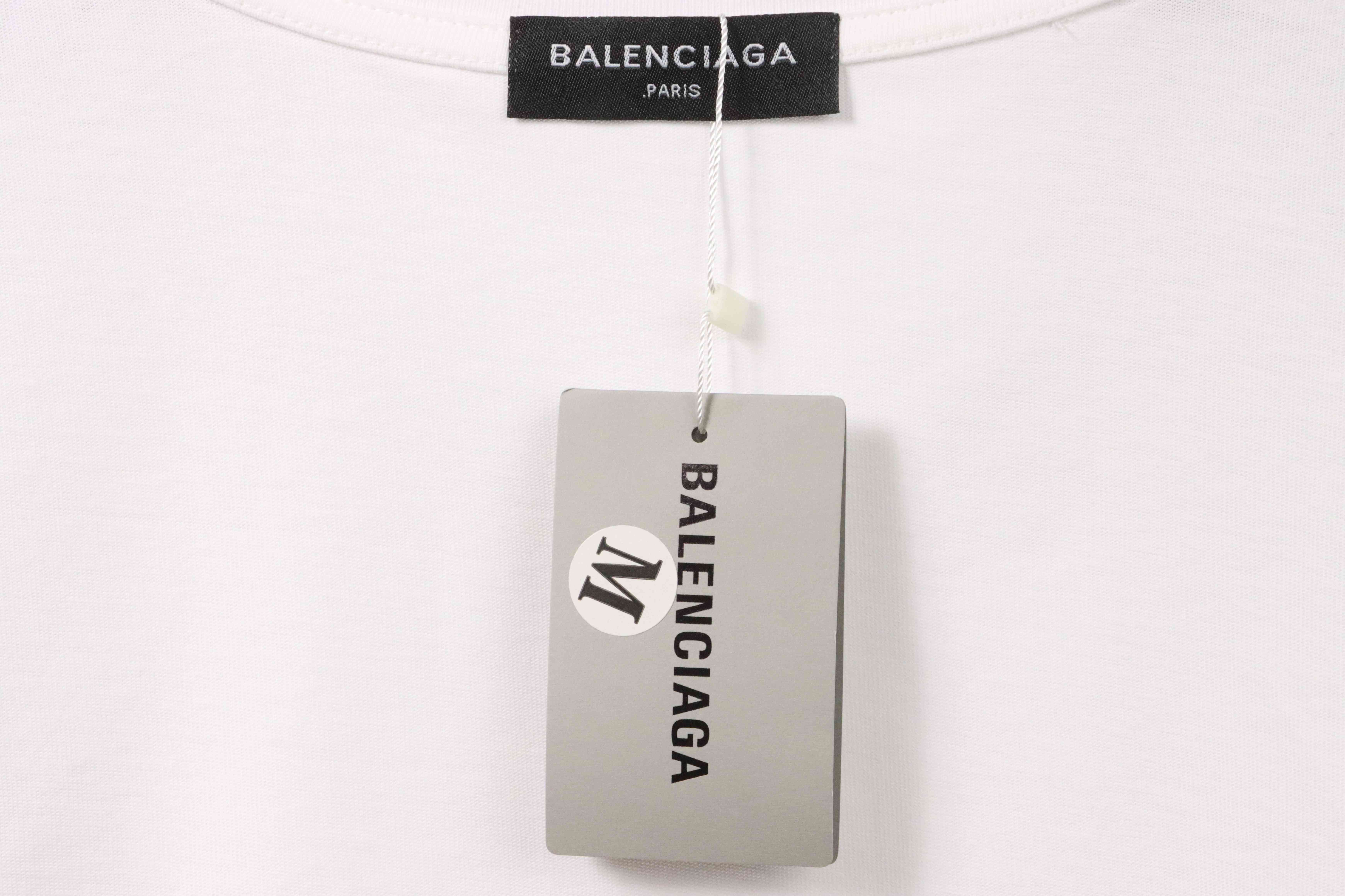Balenciaga 3M Letters Short Sleeve White