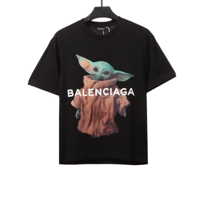 Balenciaga Baby Yoda Printed Short Sleeve Black 01