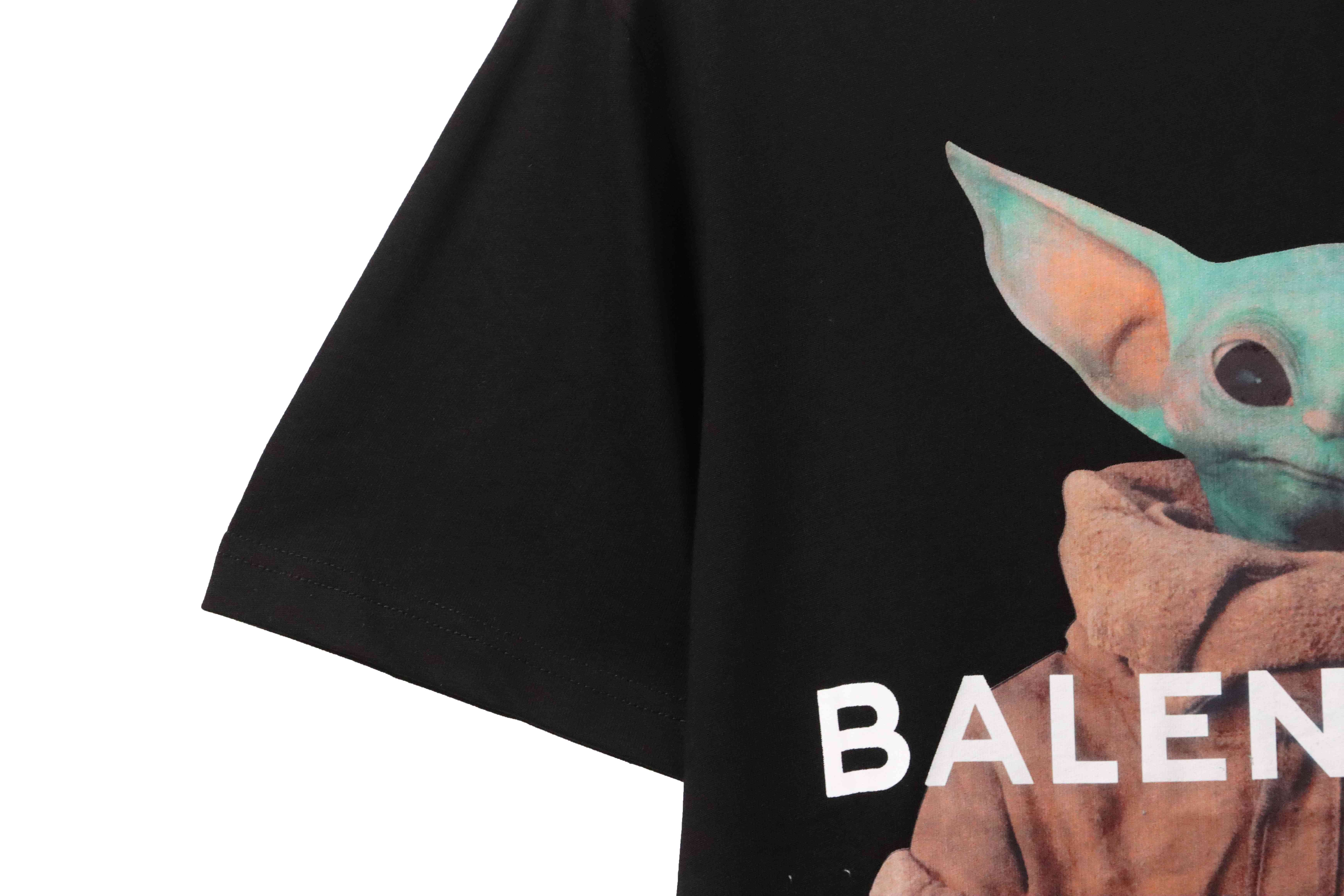 Balenciaga Baby Yoda Printed Short Sleeve Black