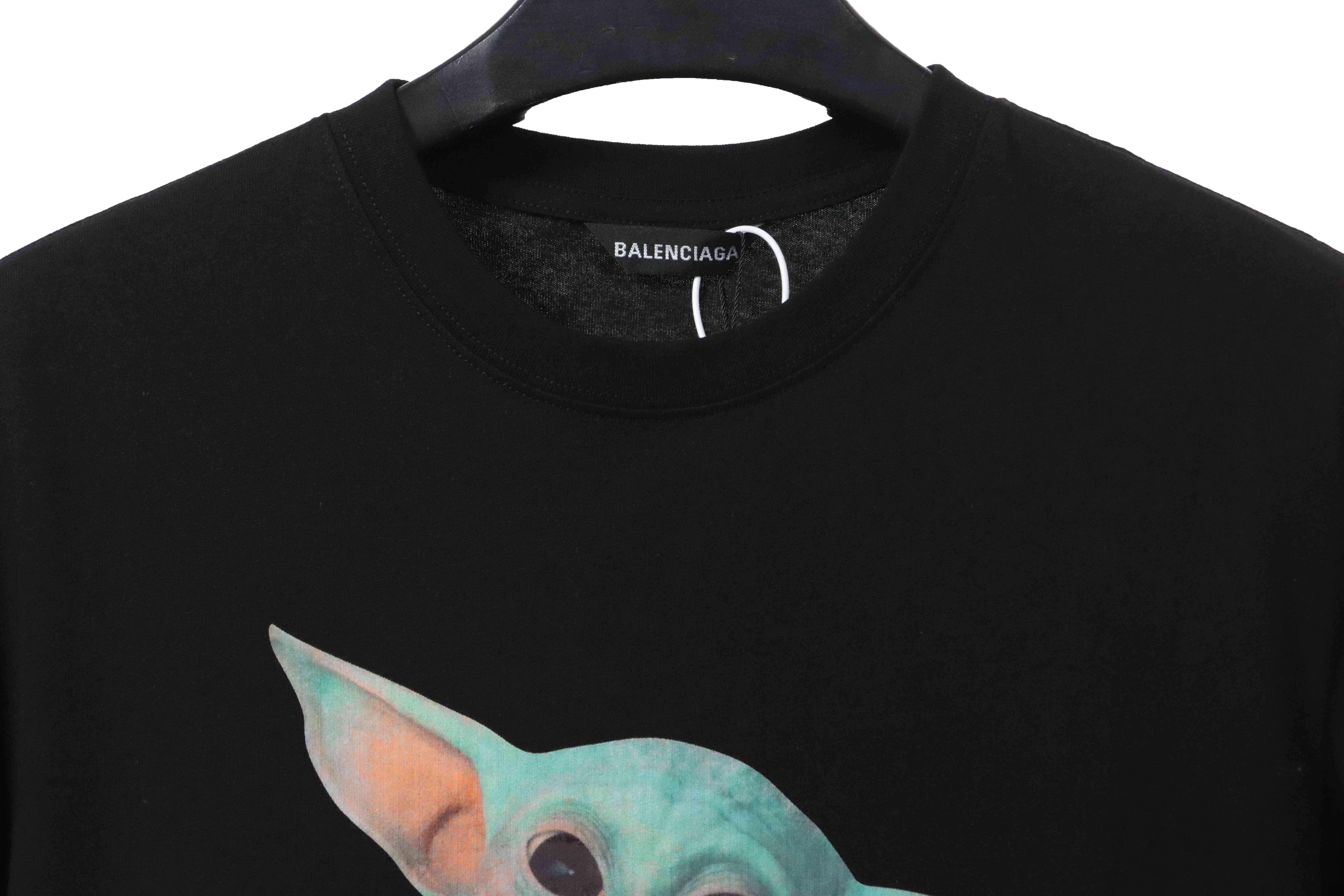 Balenciaga Baby Yoda Printed Short Sleeve Black
