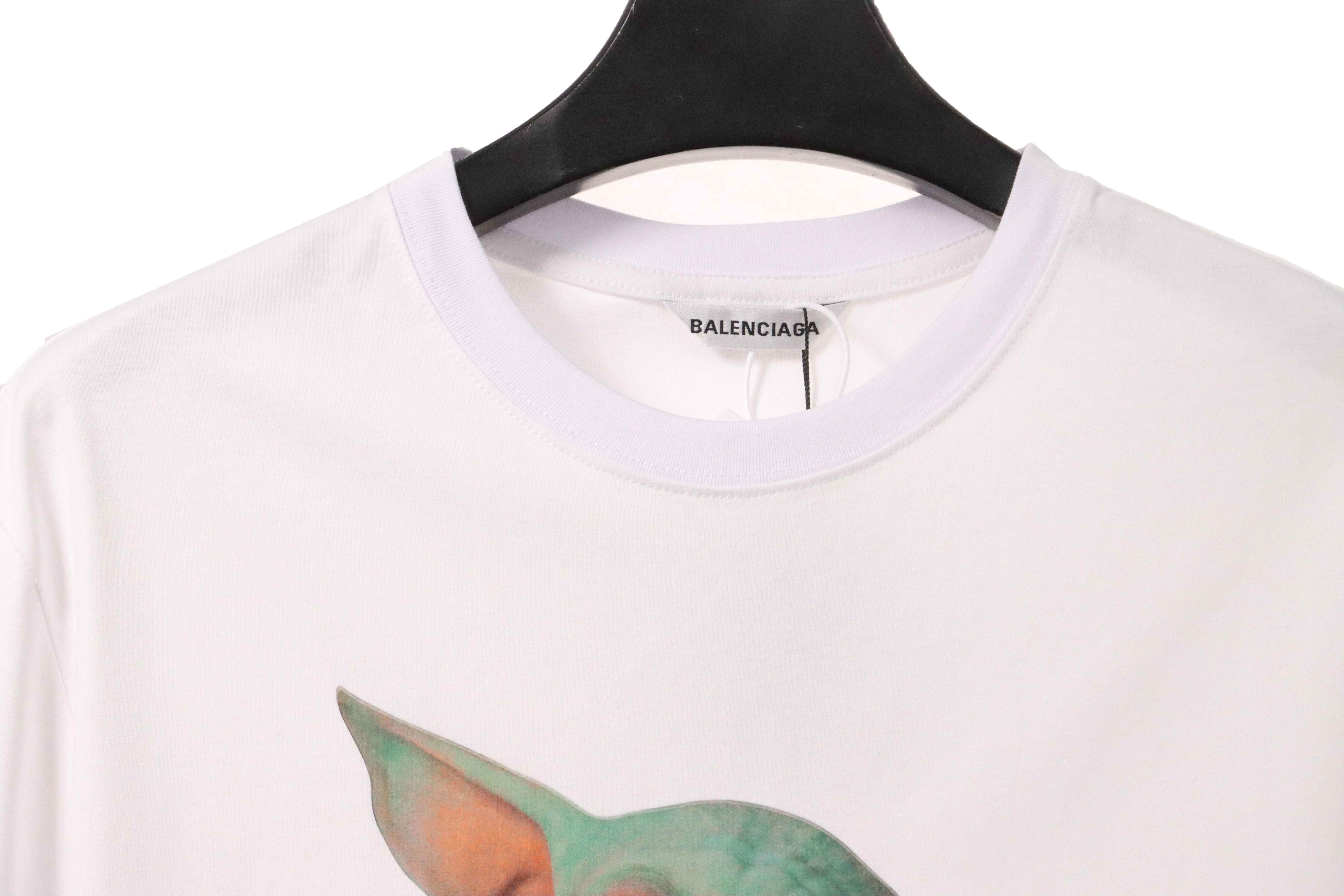 Balenciaga Baby Yoda Printed Short Sleeve White